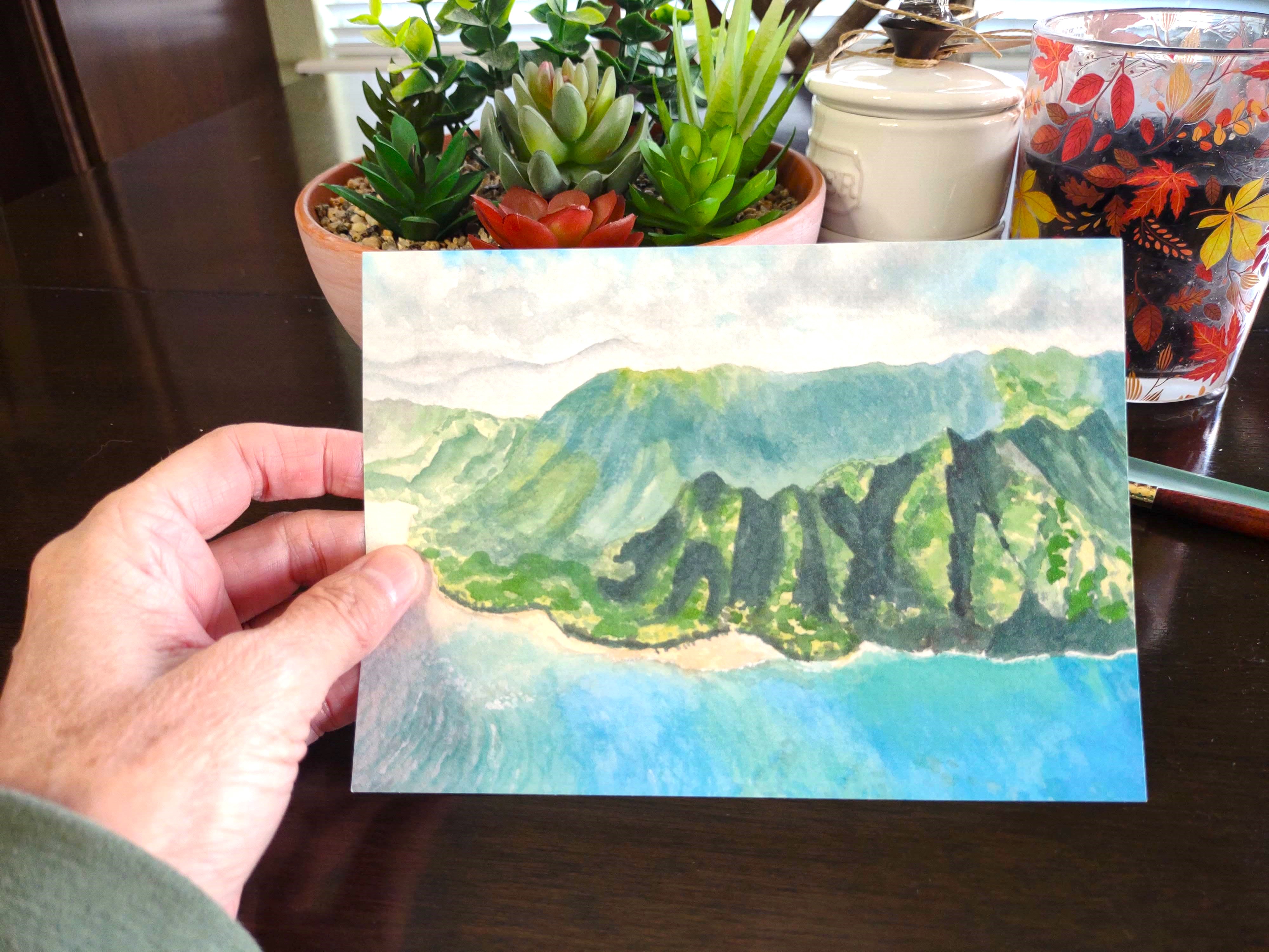 Island Mountain Landscape Art Print; Na Pali Hawaii