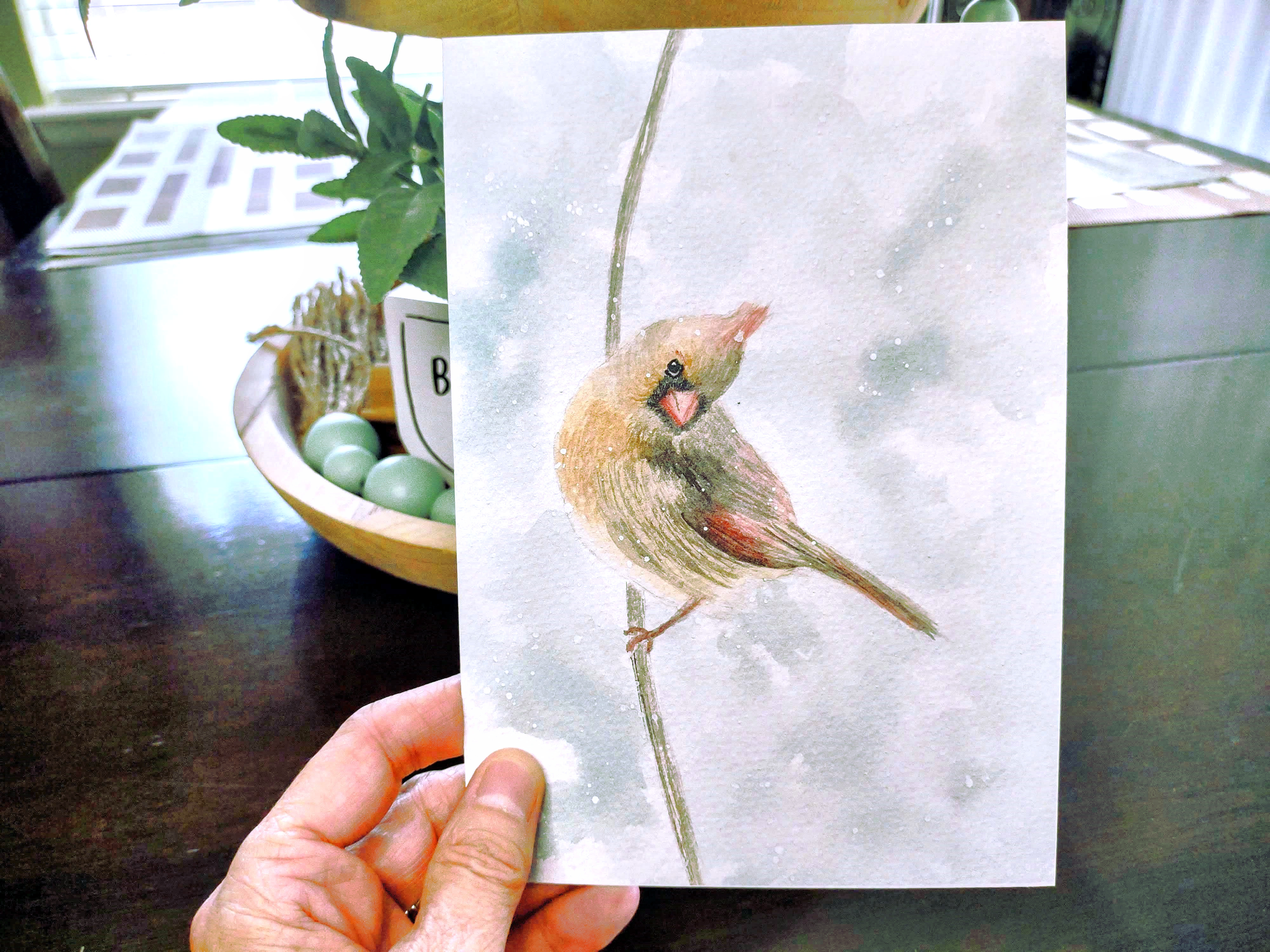 Watercolor Bird Art Print