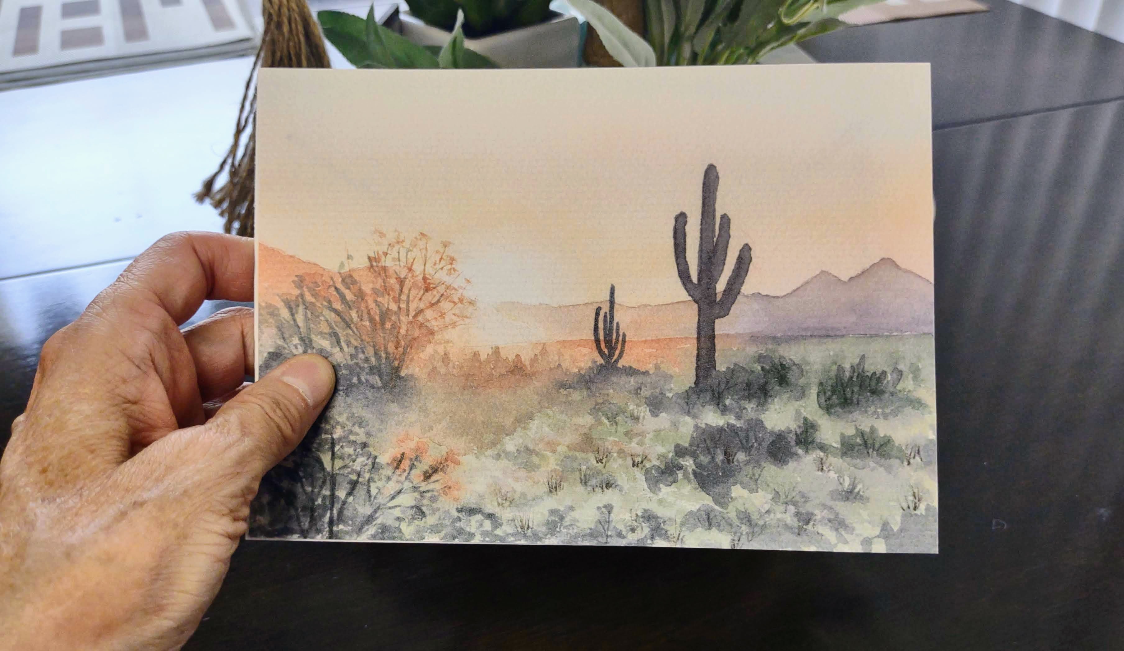Desert Sunset Watercolor Print