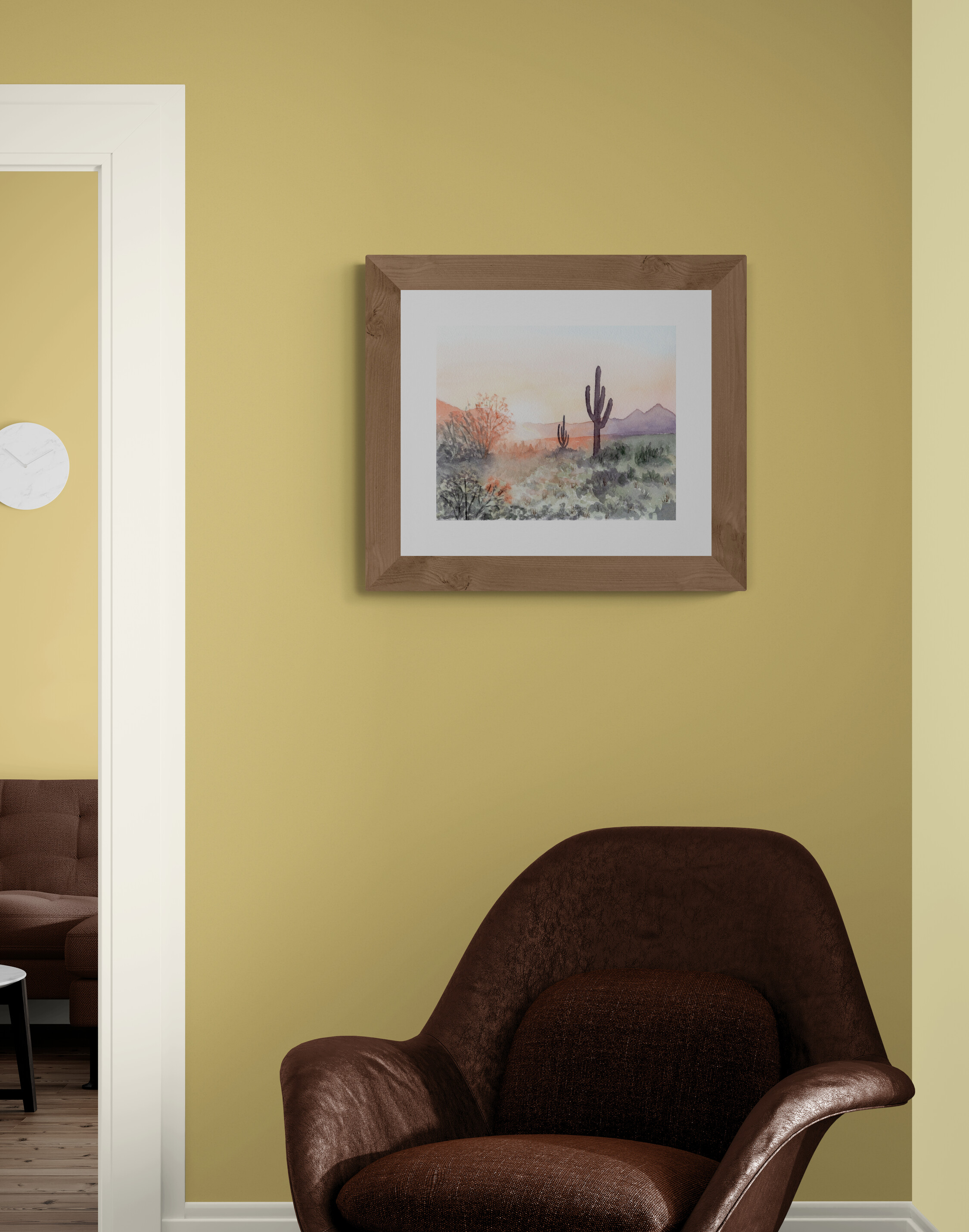 Desert Sunset Watercolor Print