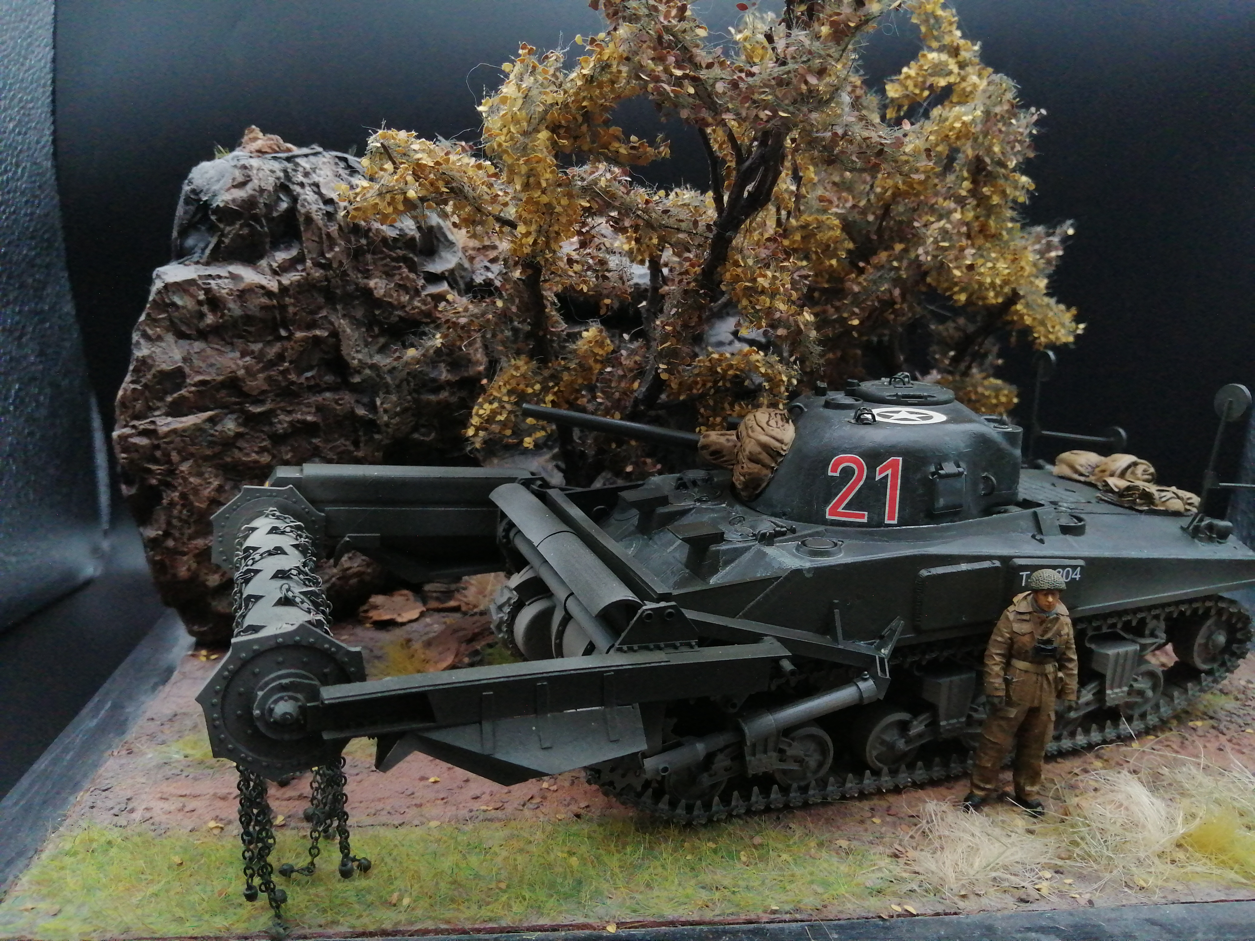 Sherman M4 crab mine flail tank 1:35 Built & Painted commission/orders