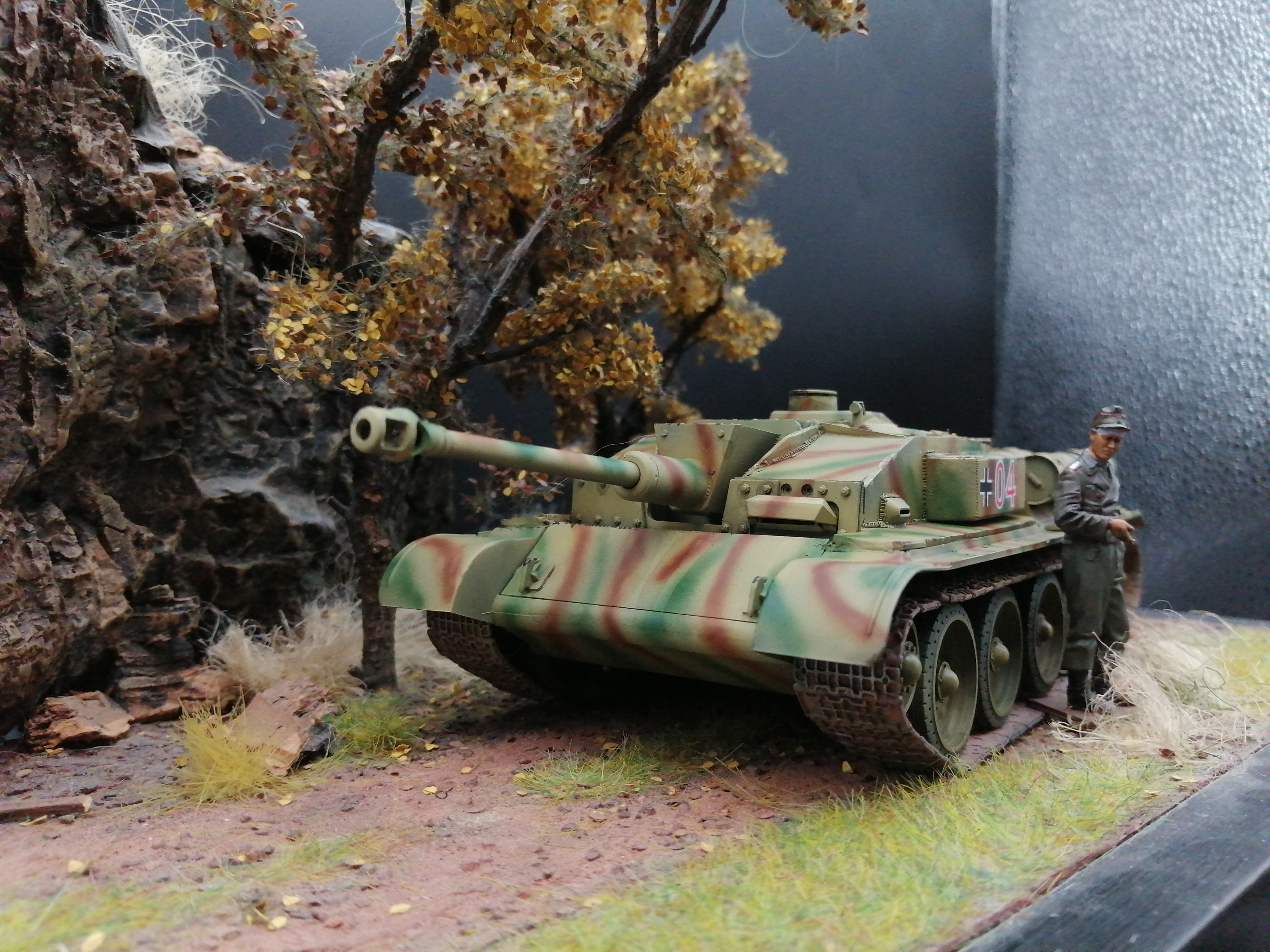 (Pre-Order) Bronco Models German StuG III Ausf C/D with 75mm and T34, conversion 1:35, Built & Painted