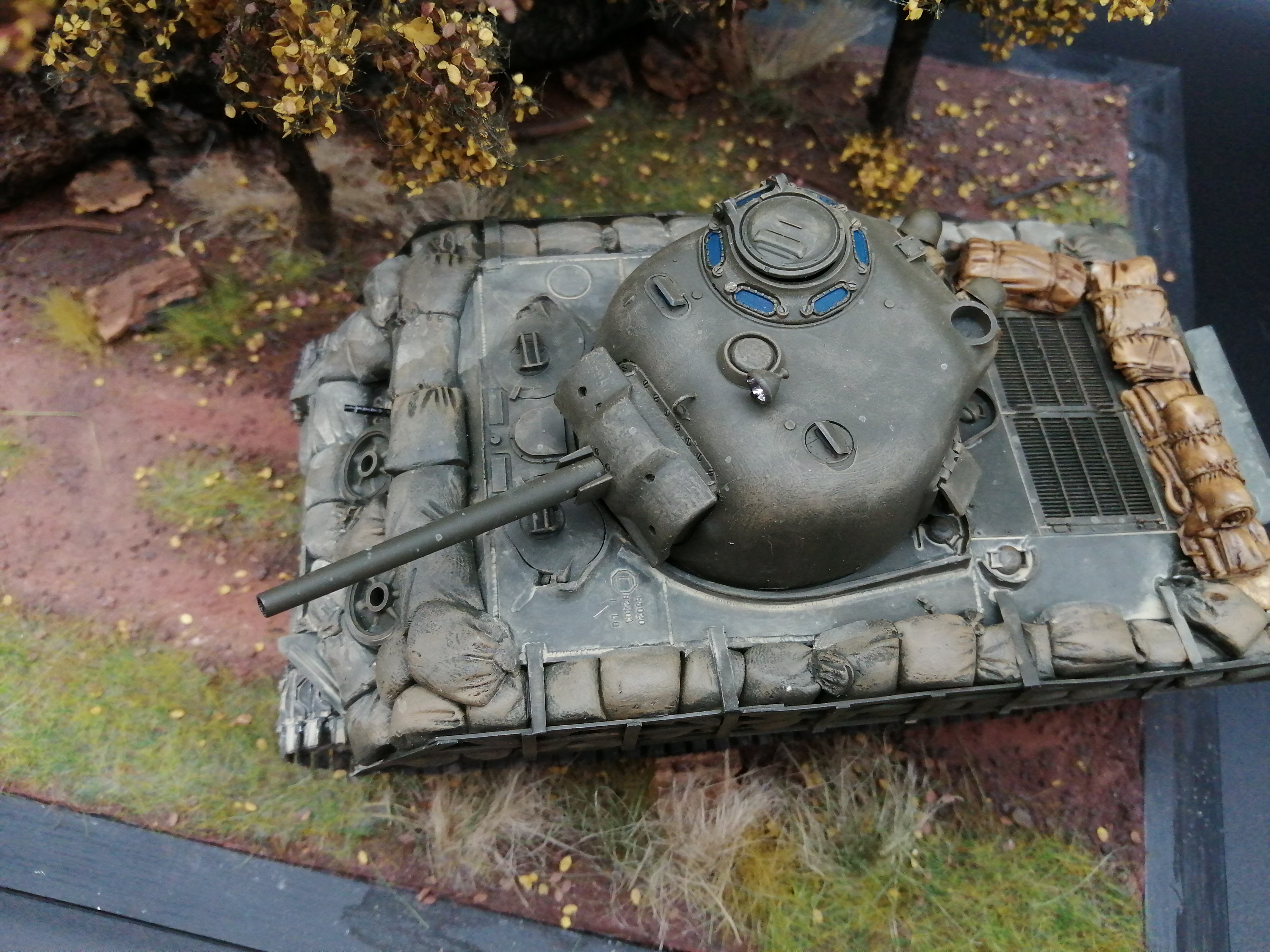 (Pre-Order) Tamiya U.S. Sherman M4A3 1:35, Built & Painted conversion with sandbags