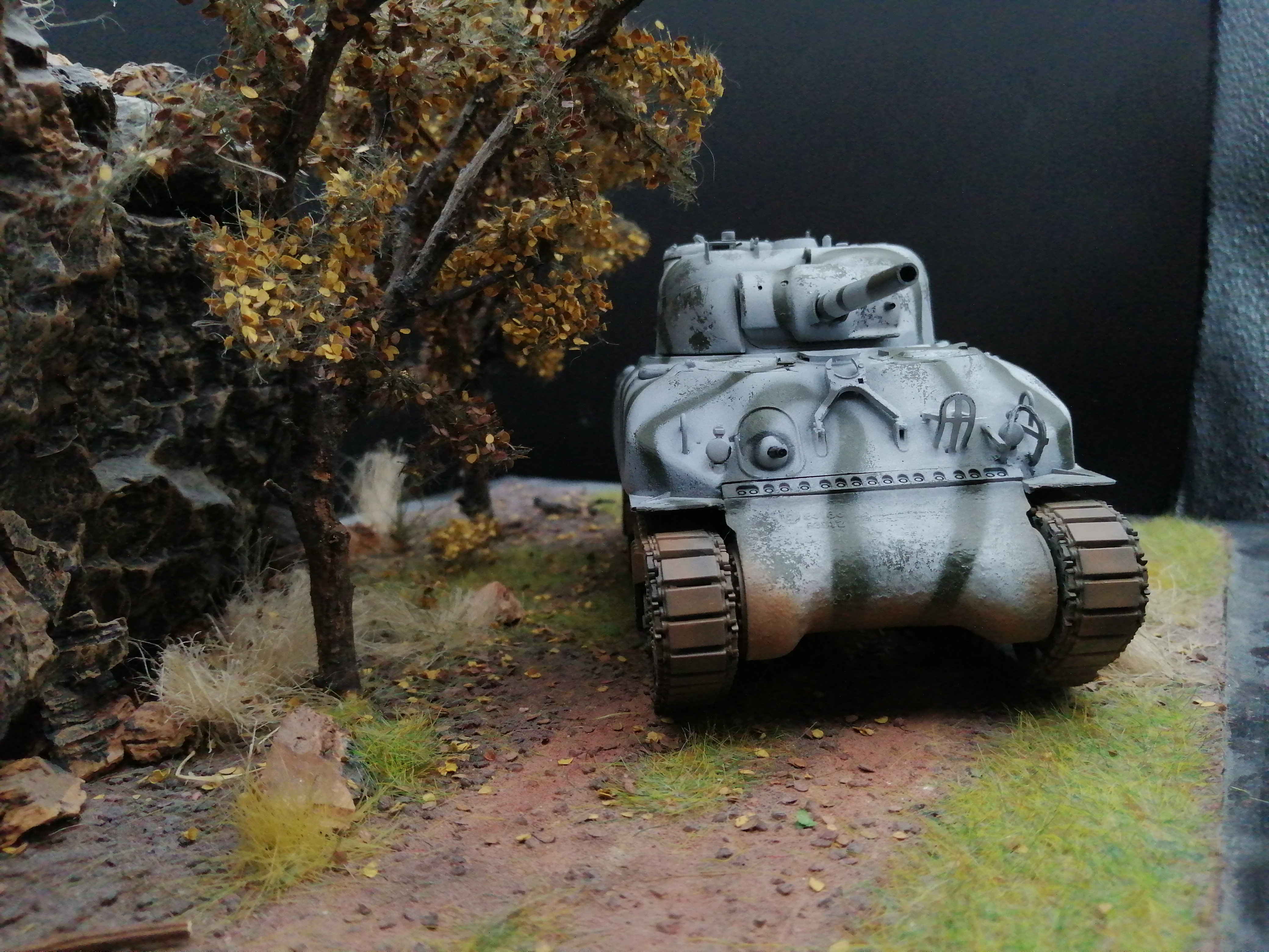 (Pre-Order) Tamiya US tank Sherman M4A2 1:35, Built & Painted winter variant