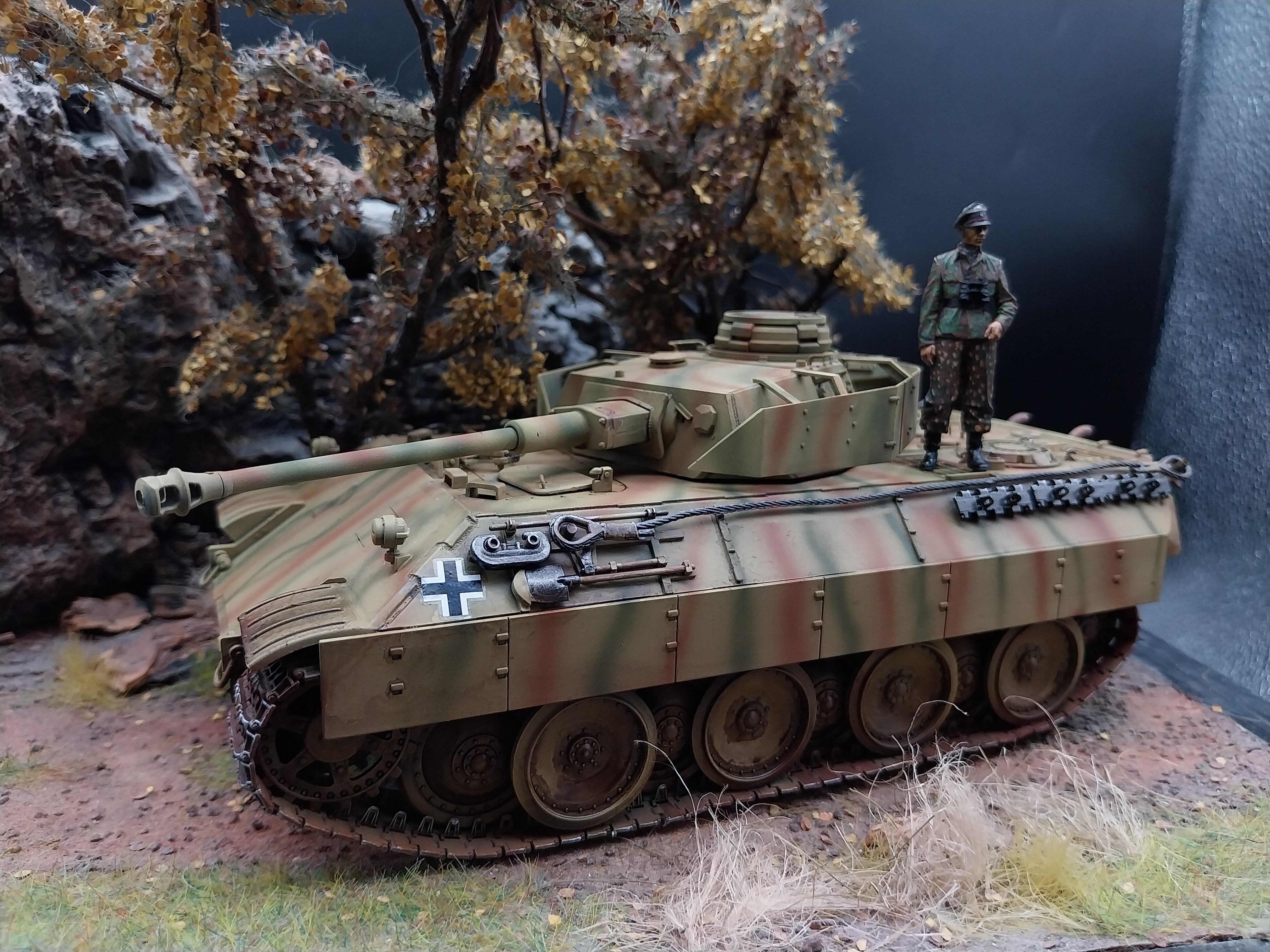 Dragon 6340 Berge-Panther mit aufgesetztem Pz.Kpfw.IV turm als Befehlspanzer 1:35 Built & Painted