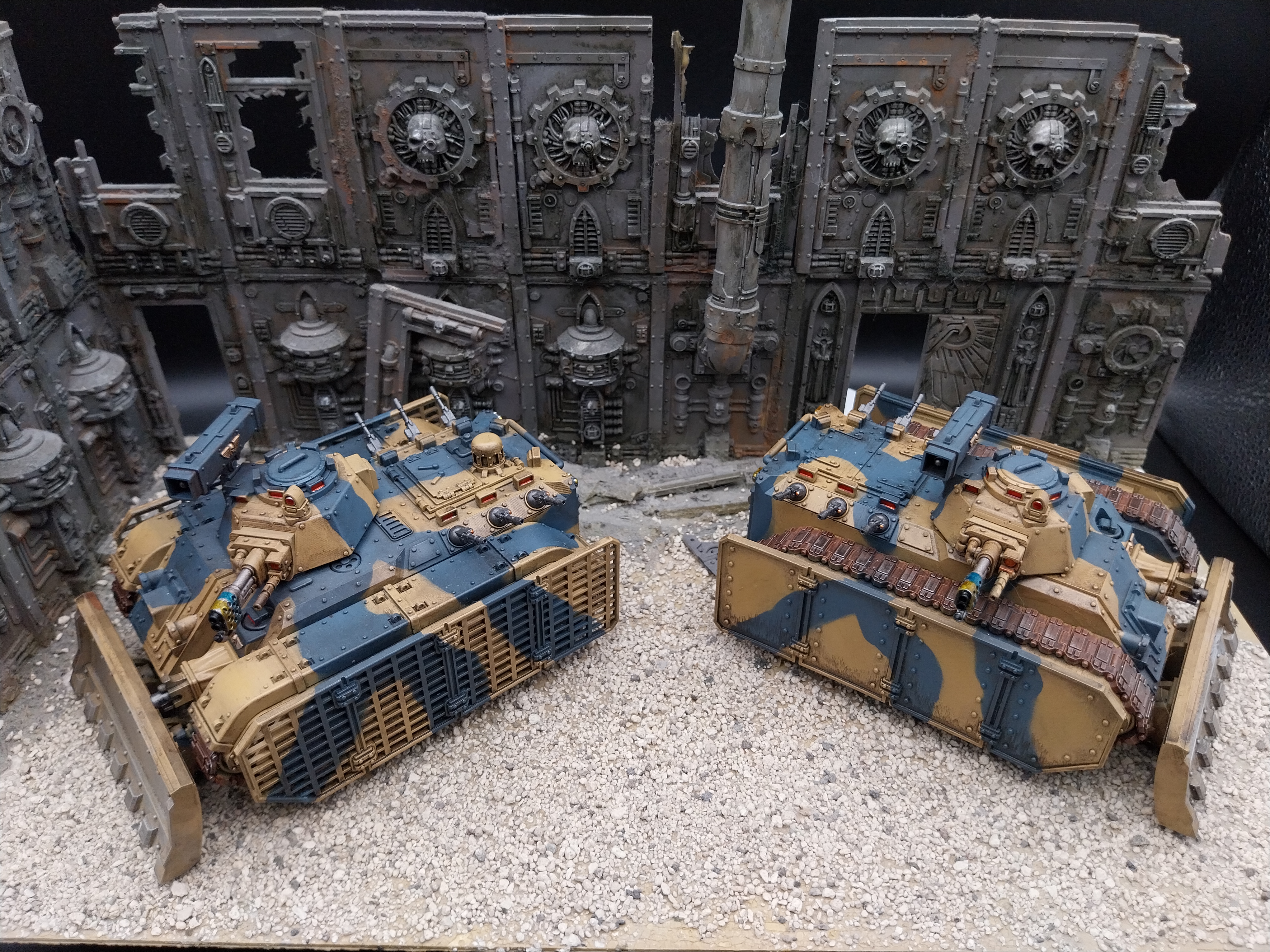 Warhammer 40k Death Korps of Krieg chimera painted with camouflage
