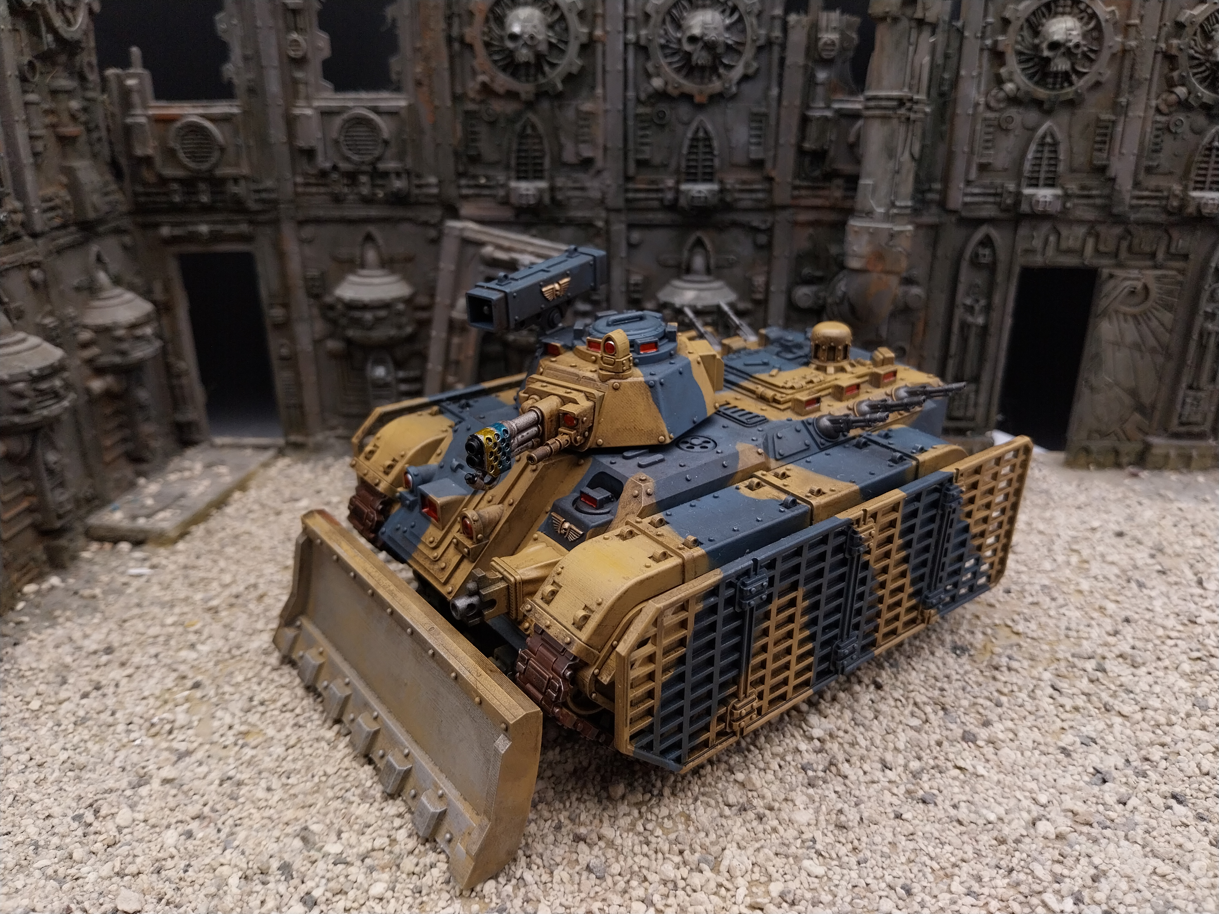 Warhammer 40k Death Korps of Krieg chimera painted with camouflage