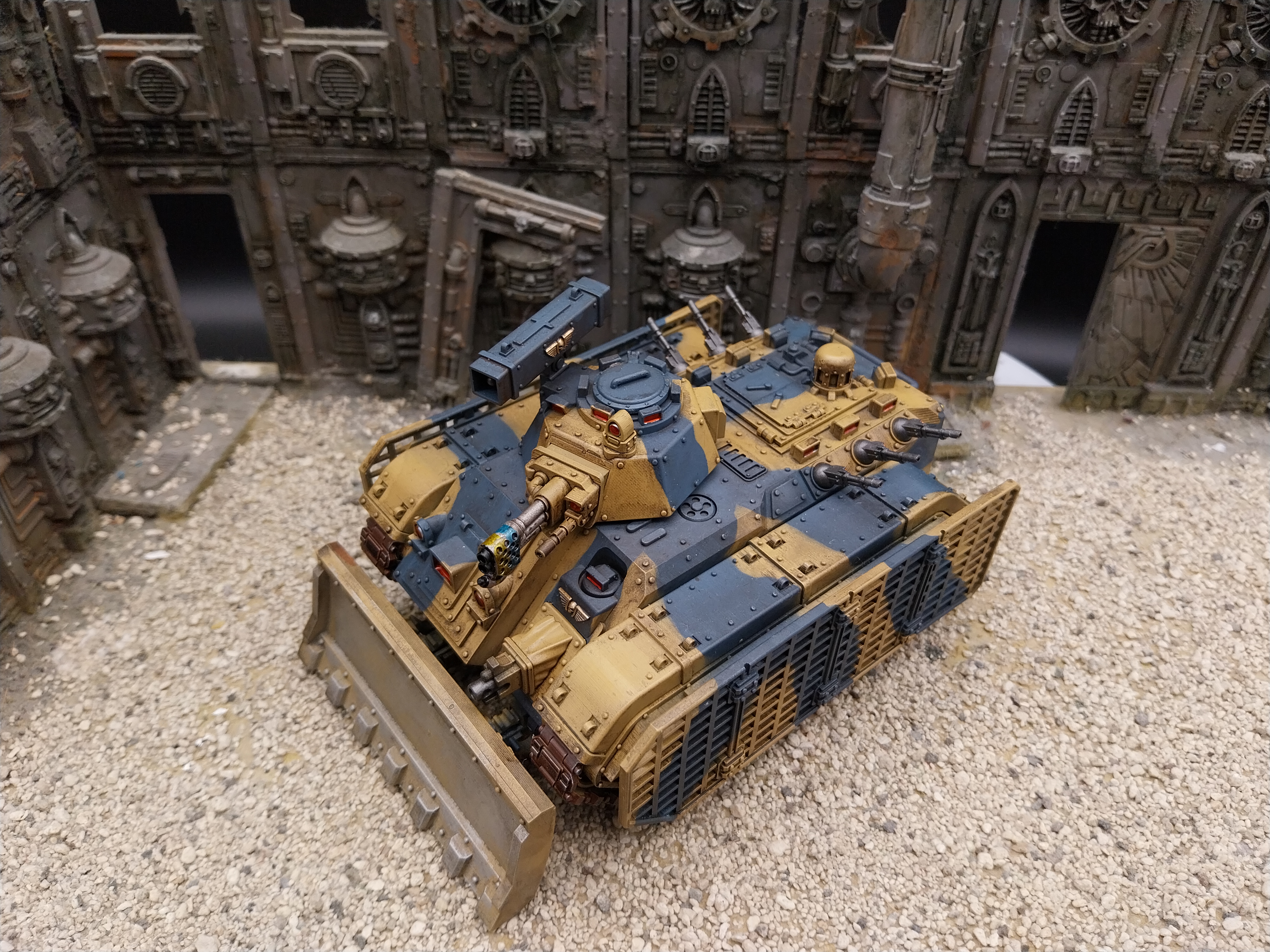 Warhammer 40k Death Korps of Krieg chimera painted with camouflage