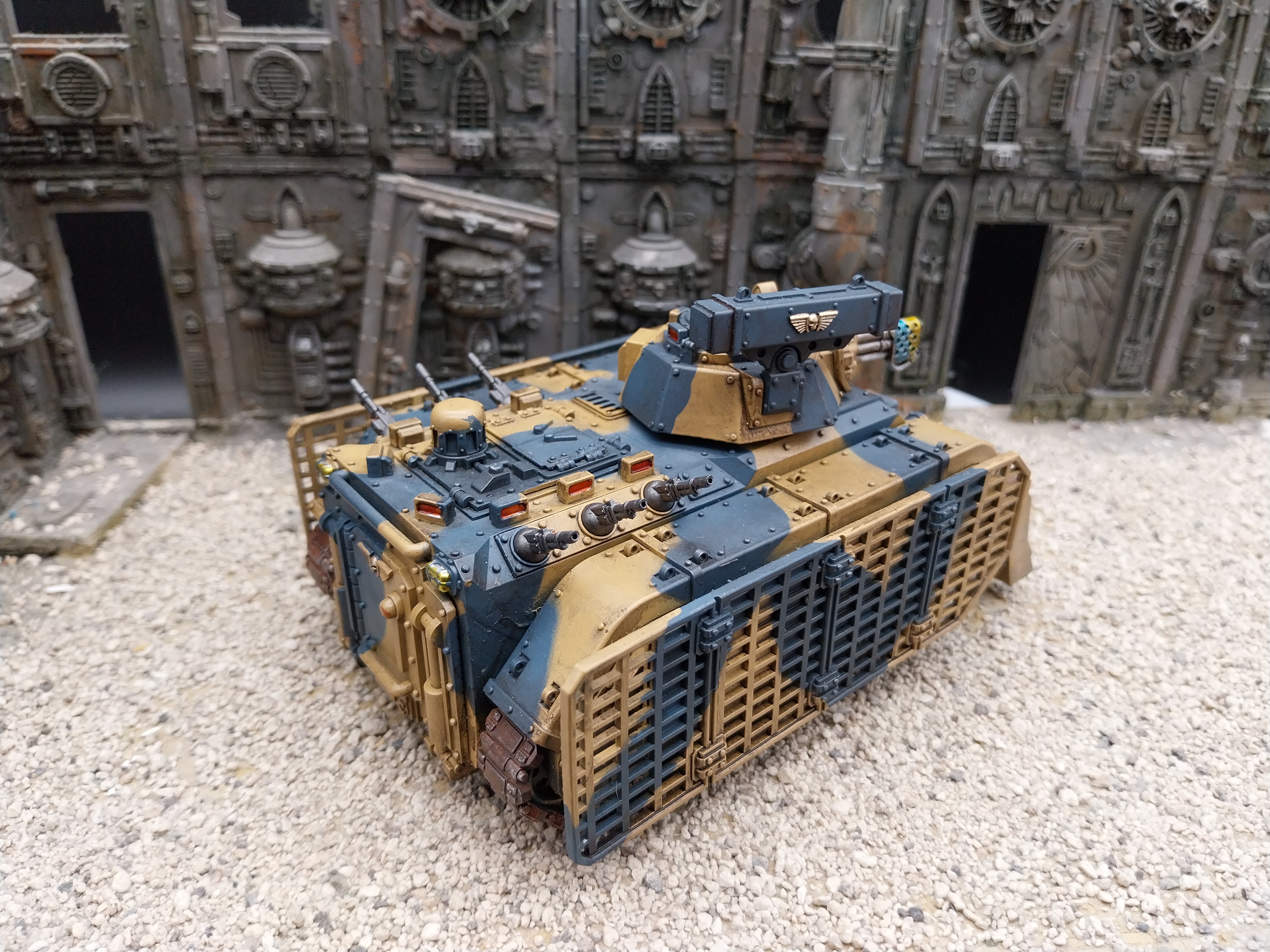 Warhammer 40k Death Korps of Krieg chimera painted with camouflage