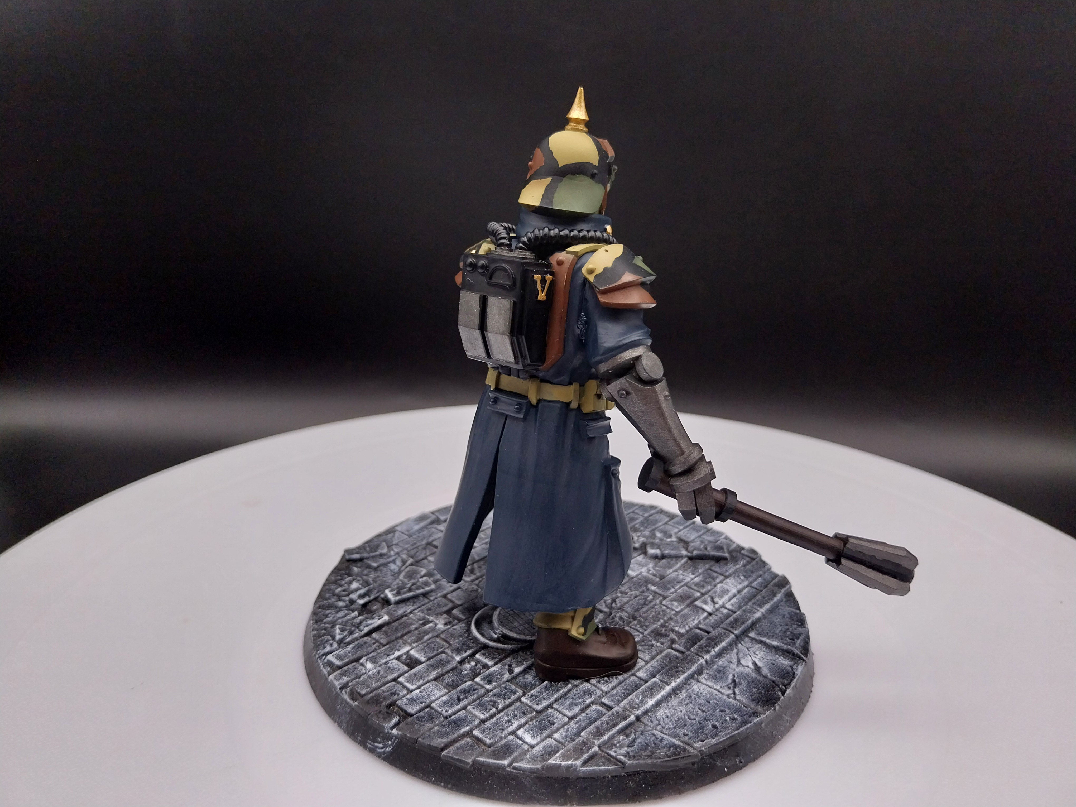 Warhammer 40k Death Korps Grenadier with camo. Commission work in 1/16 scale.