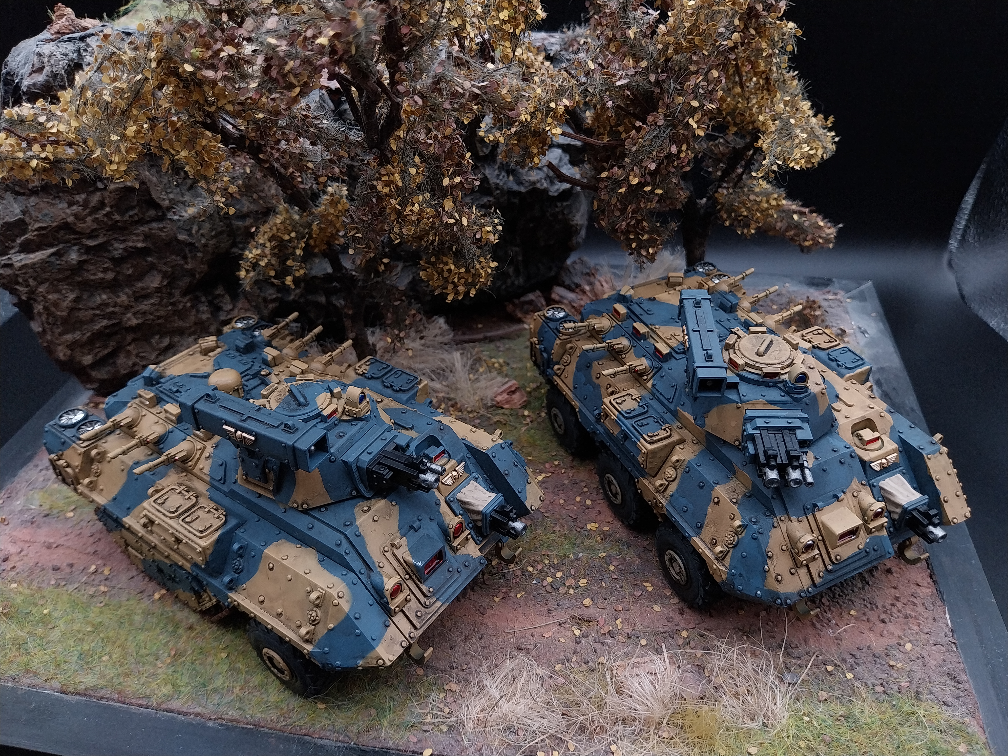 Warhammer 40k Death Korps of Krieg chimera modification "Greyhound" painted with camouflage