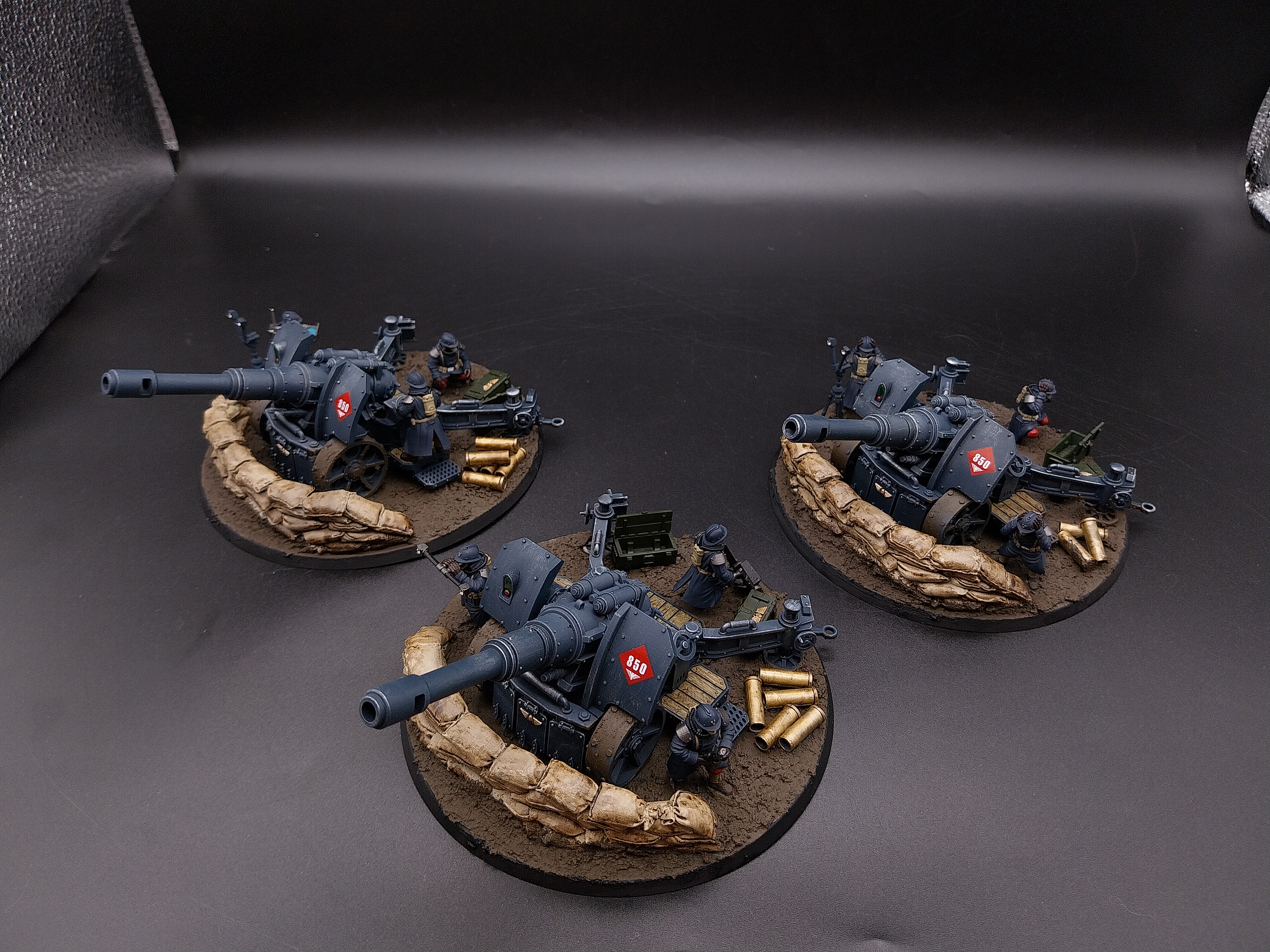 Warhammer 40k 3x Artillery Team Siege Cannon Krieg Commission painted