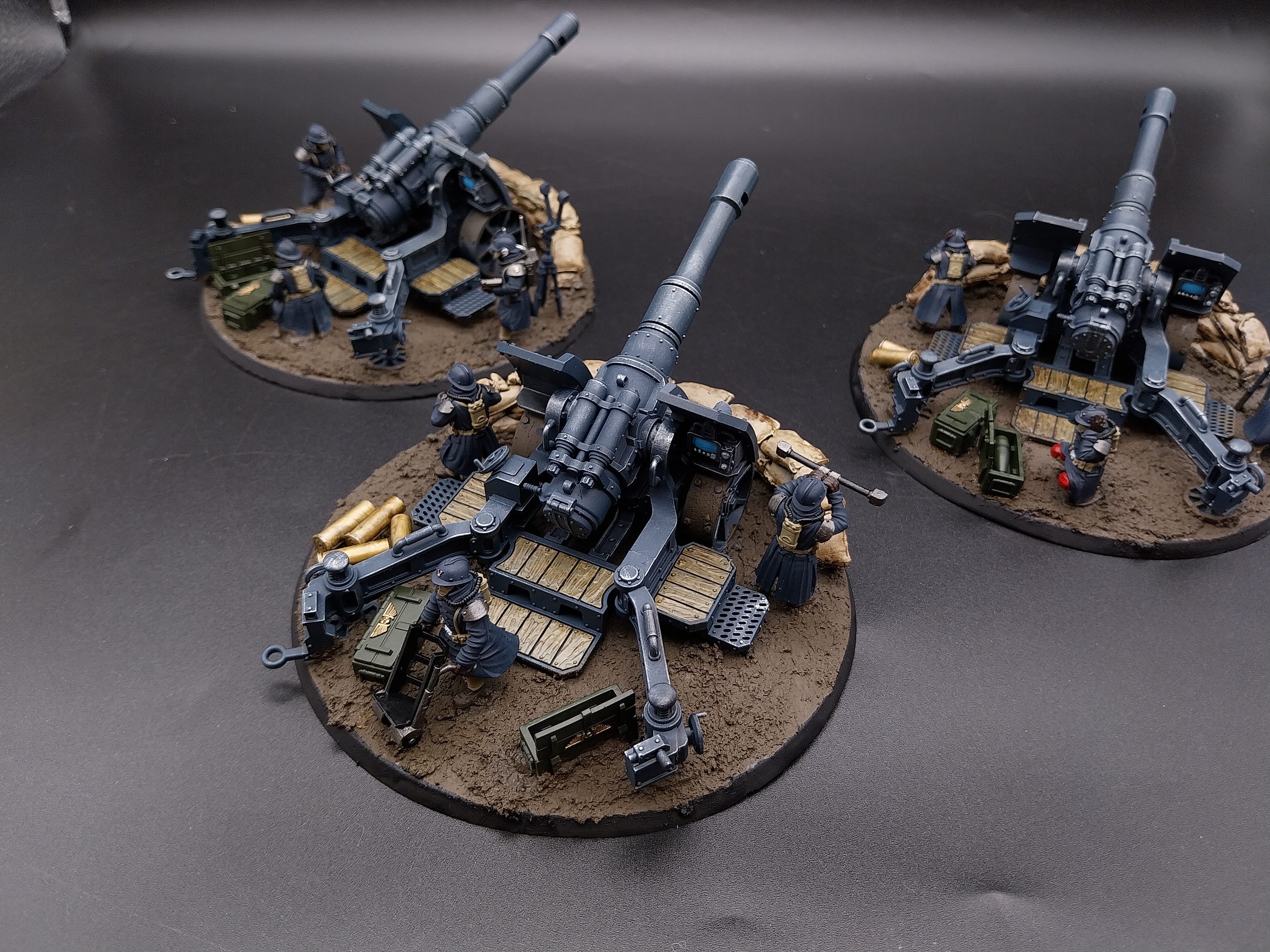Warhammer 40k 3x Artillery Team Siege Cannon Krieg Commission painted