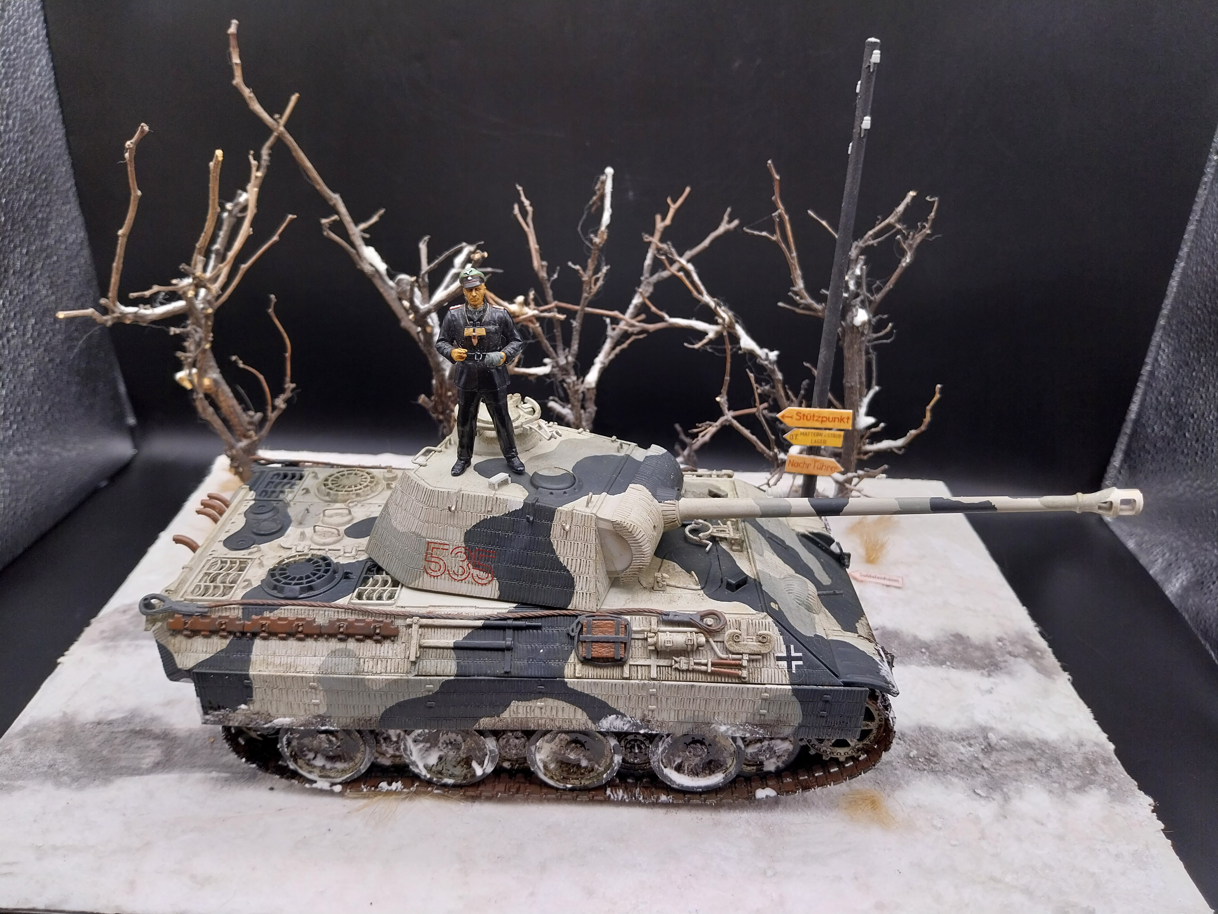 German tank with camo Italeri 270 Sd.Kfz.171 Panther Ausf. A 1:35 Built & Painted