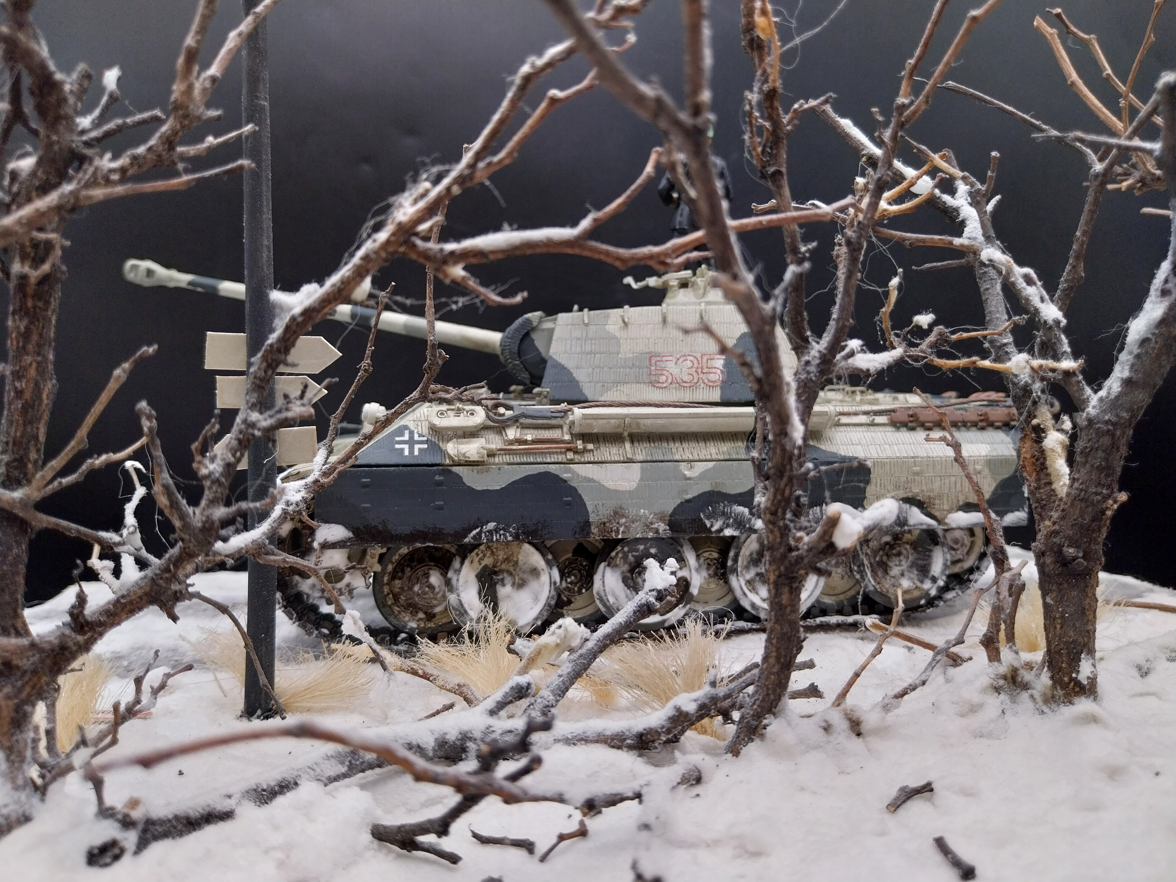 German tank with camo Italeri 270 Sd.Kfz.171 Panther Ausf. A 1:35 Built & Painted