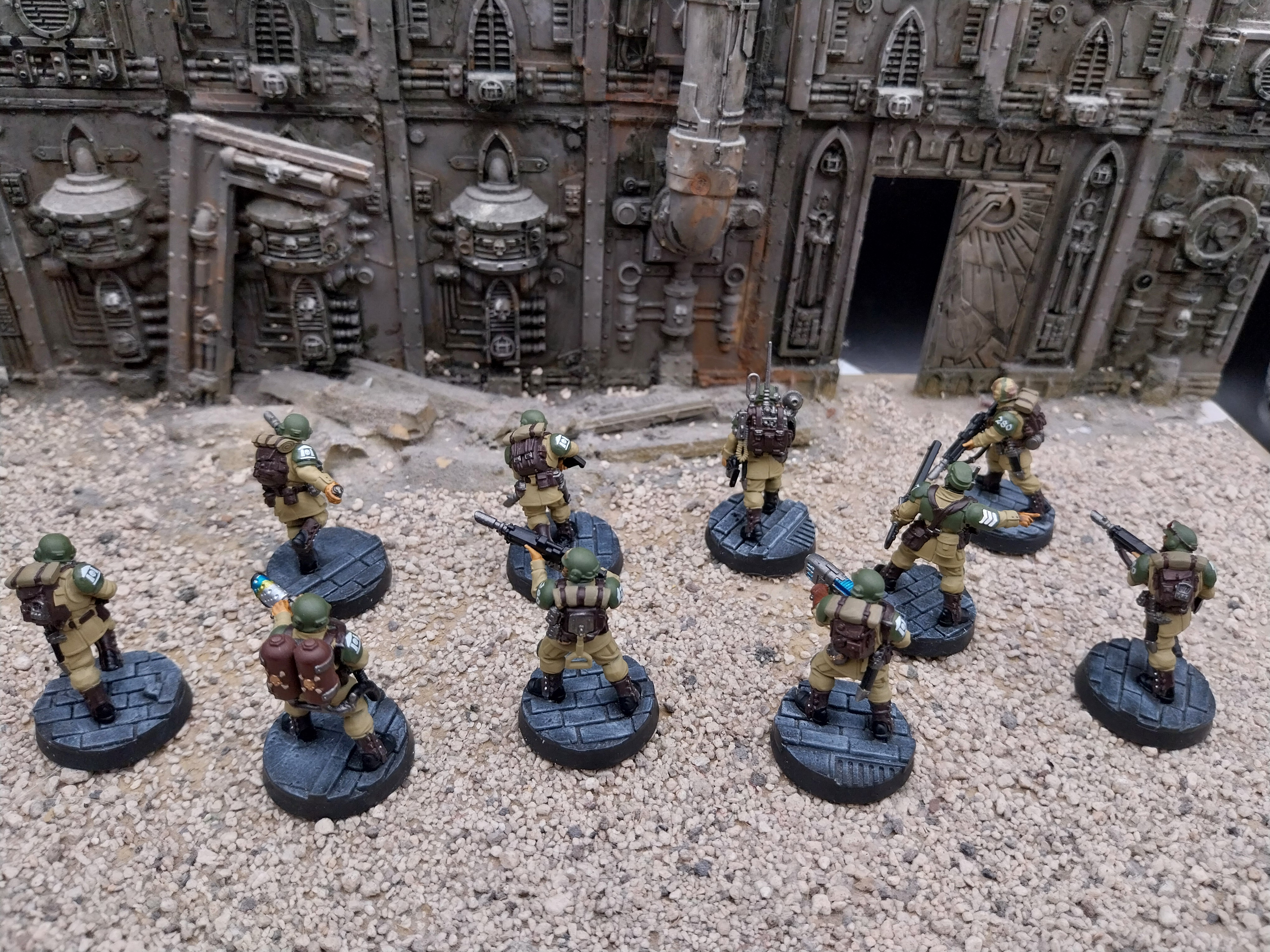 warhammer 40k Cadian Shock Troops Squad 10x models Built & Painted