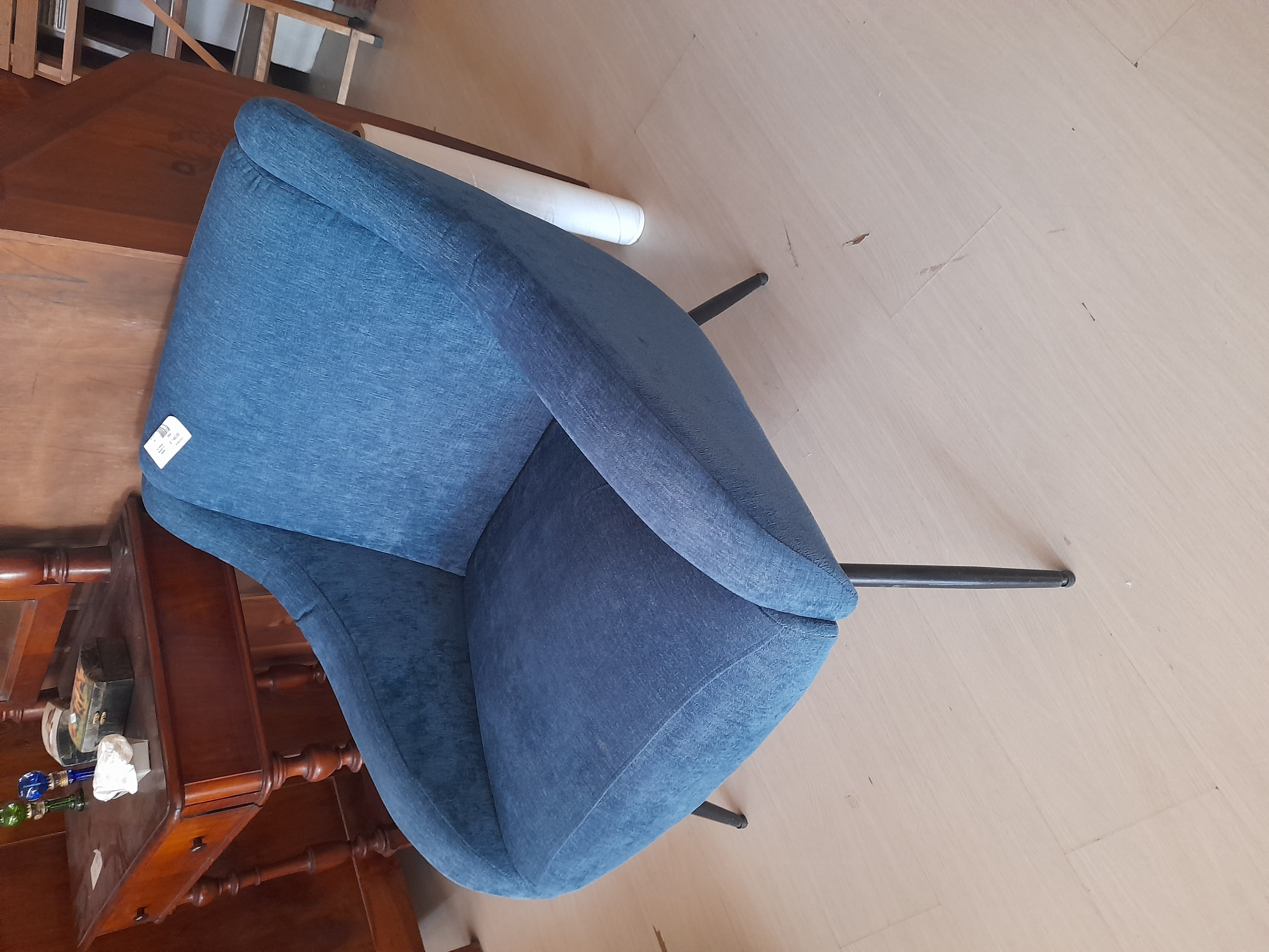 Sedia imbottita blu