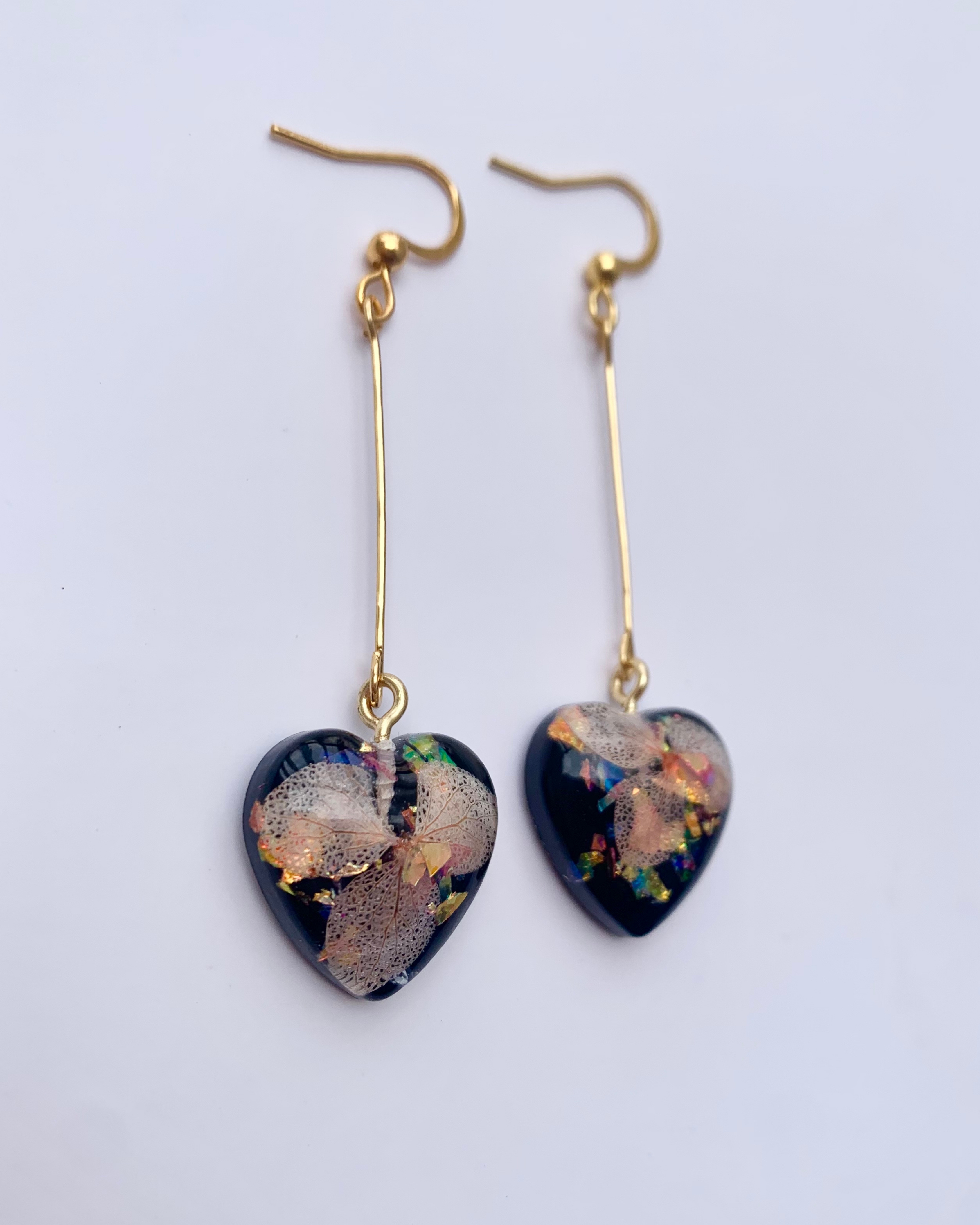 Pendientes de corazón y flor