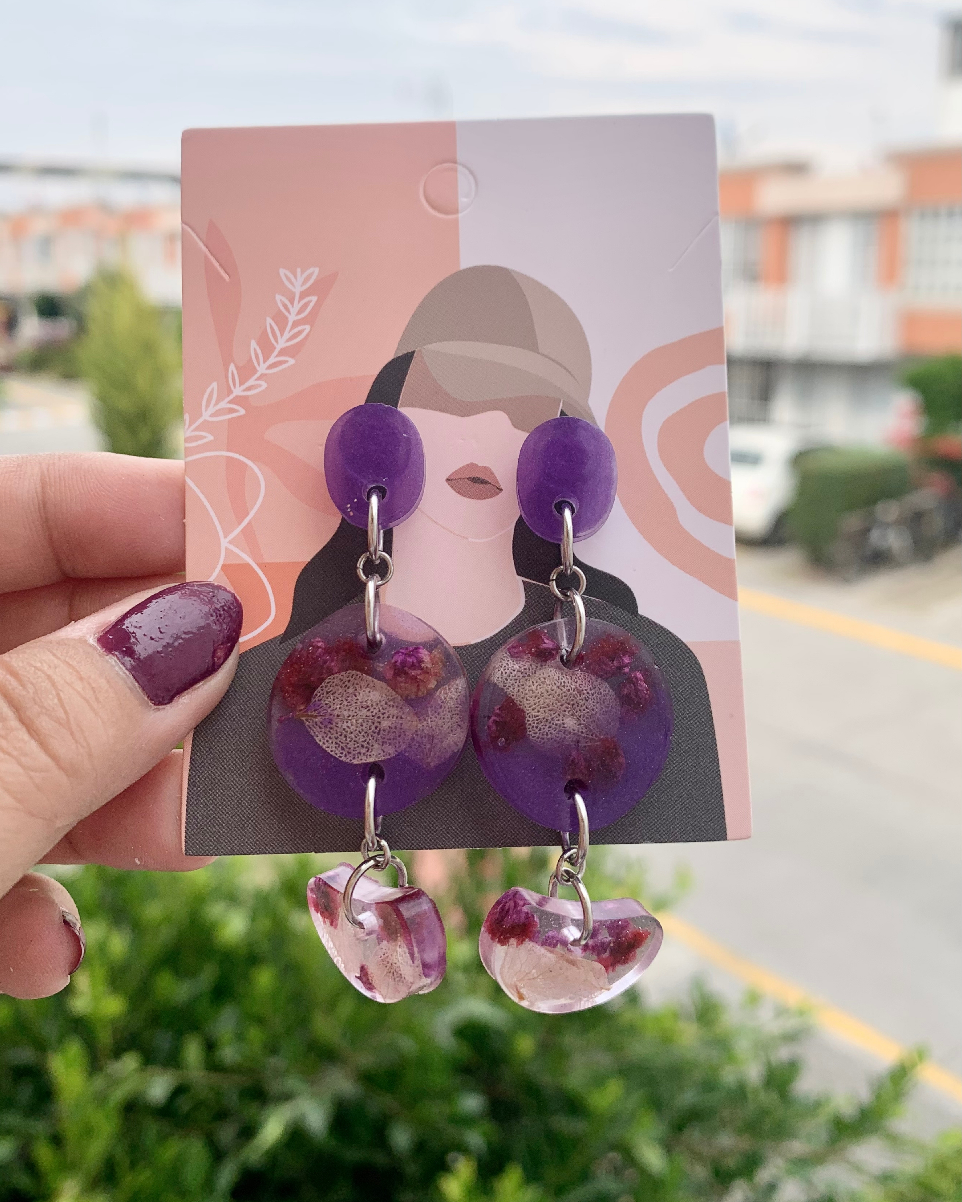 Pendientes de resina