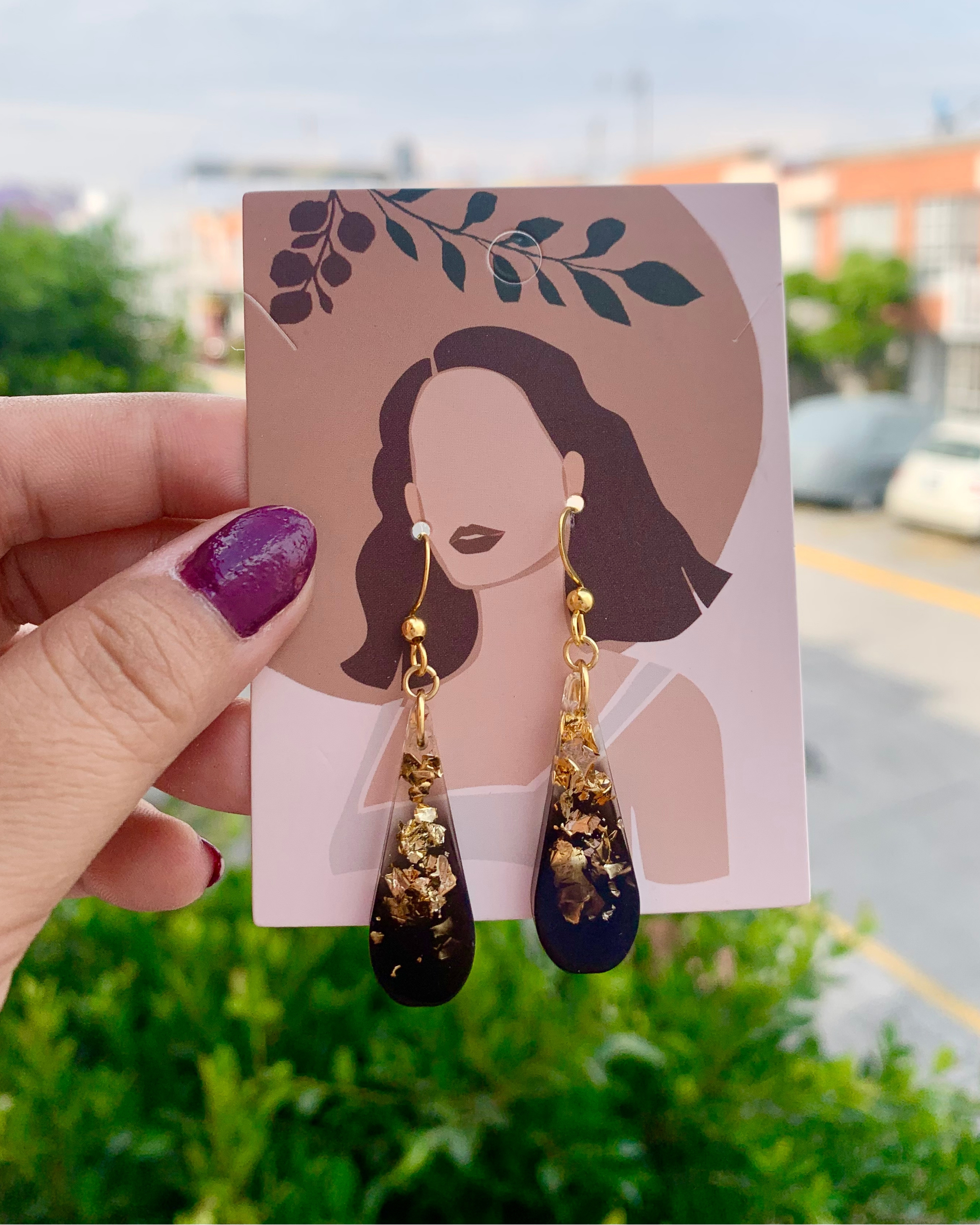 Pendientes de Gota de Resina