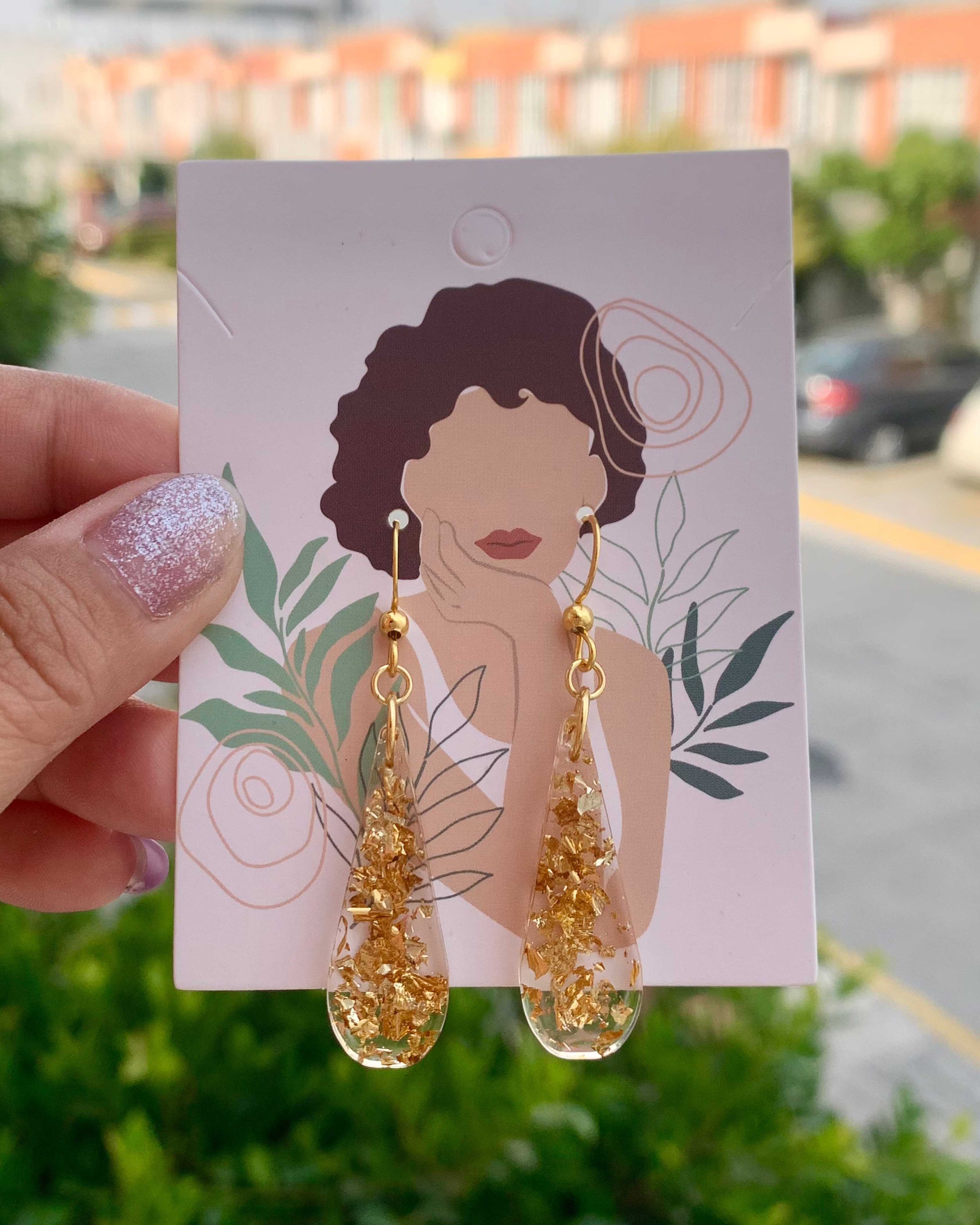 Pendientes de Gota de Resina