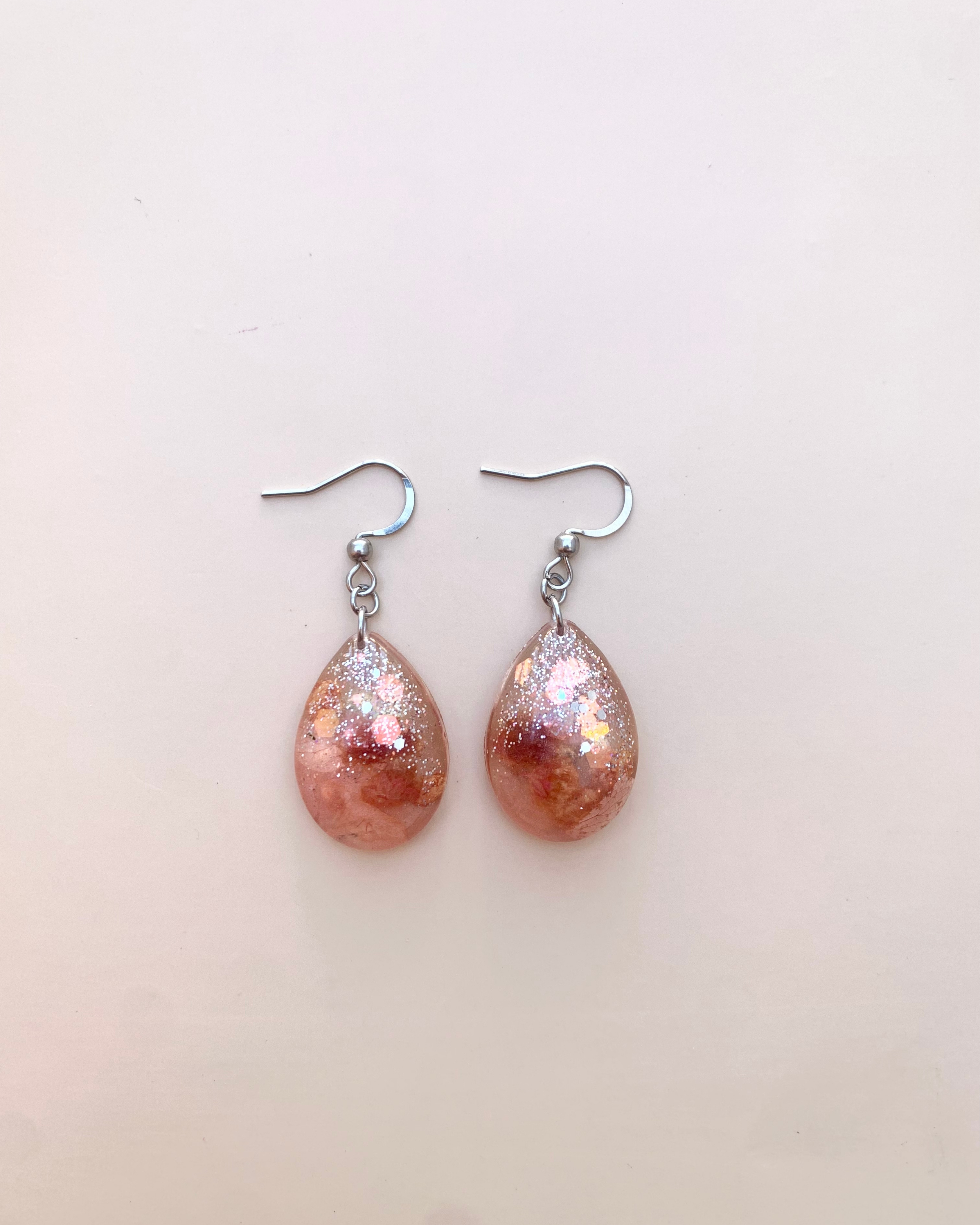 Pendientes de gota con flor