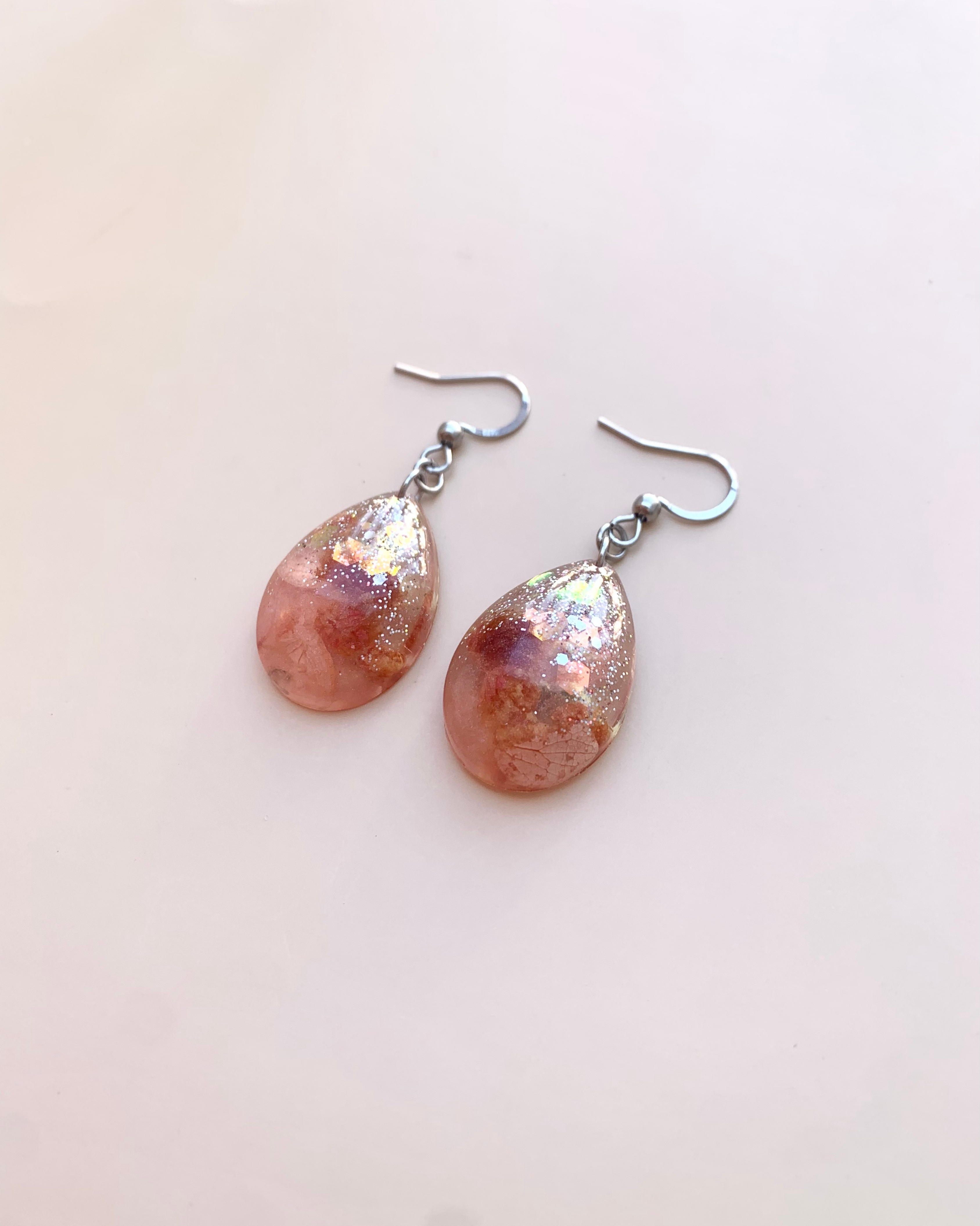 Pendientes de gota con flor