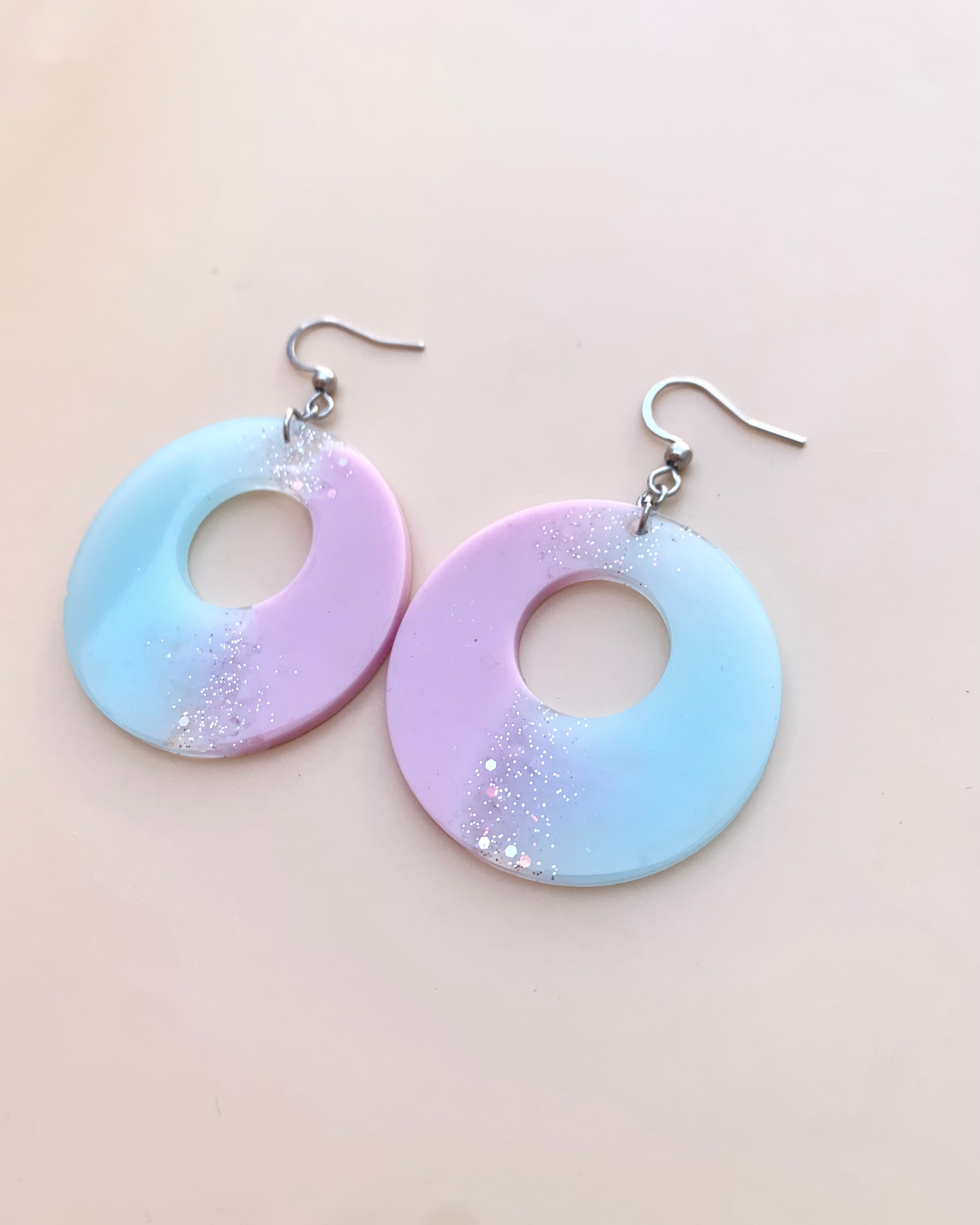 Pendientes de aro bicolor