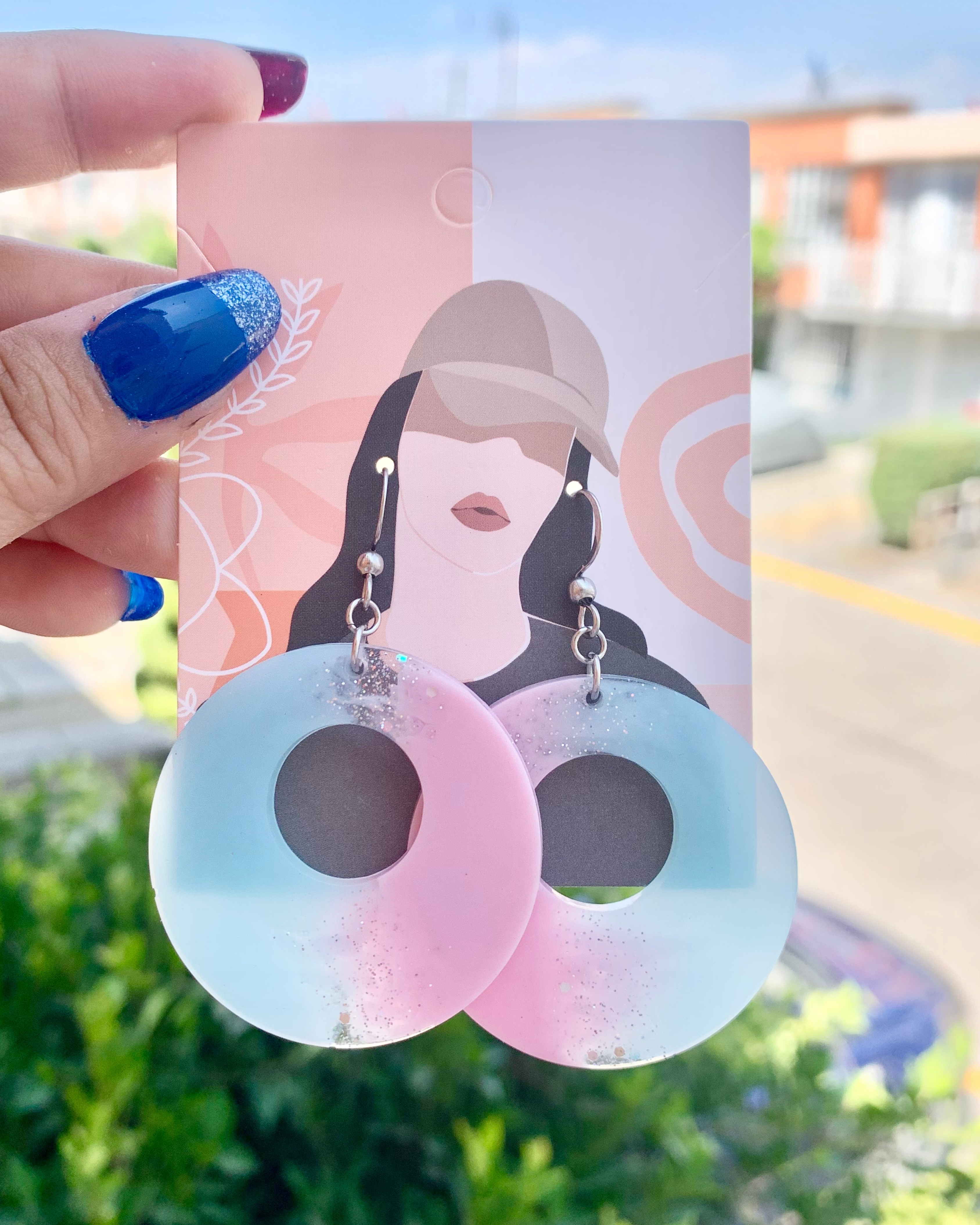 Pendientes de aro bicolor