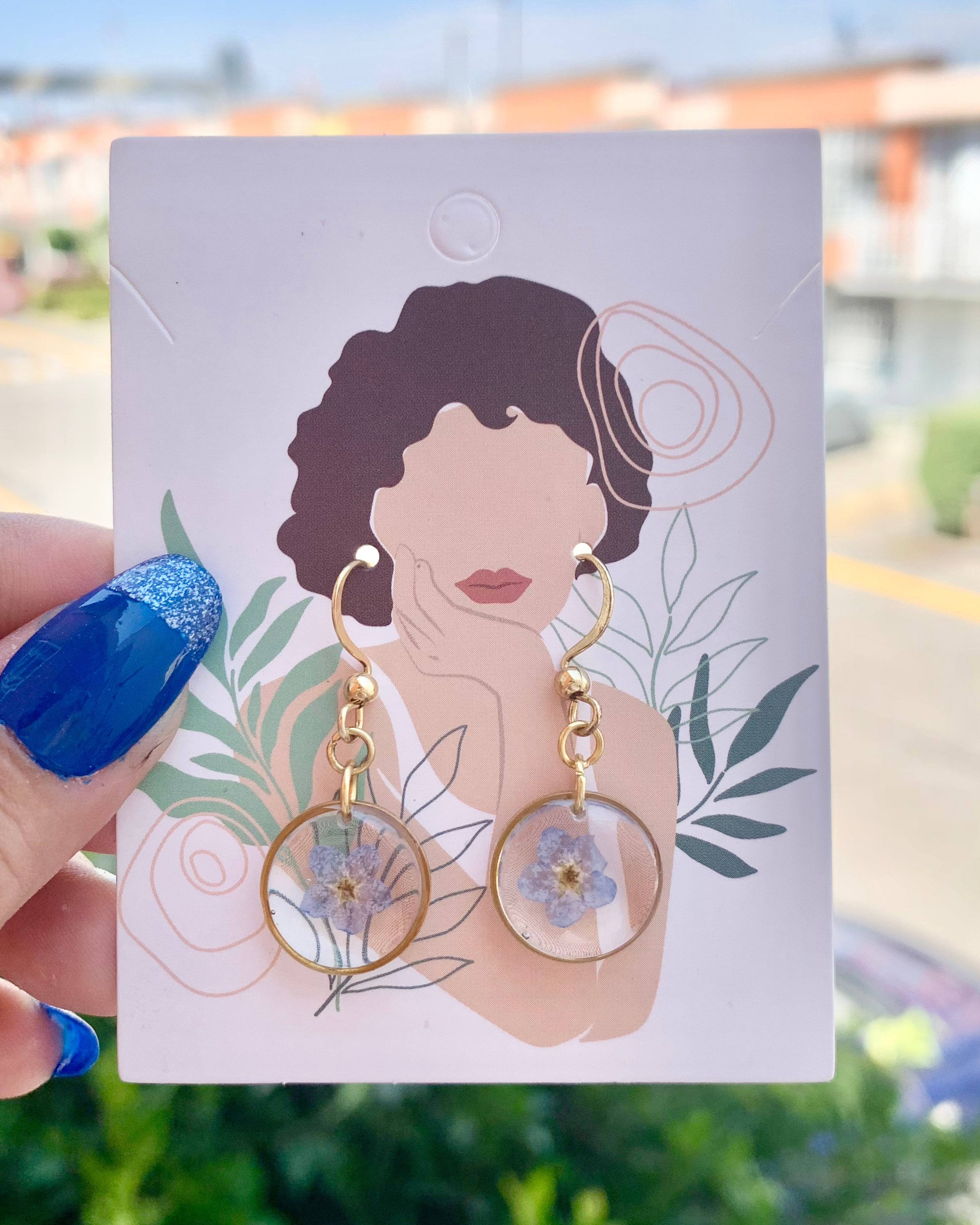 Pendientes de Flor nomeolvides