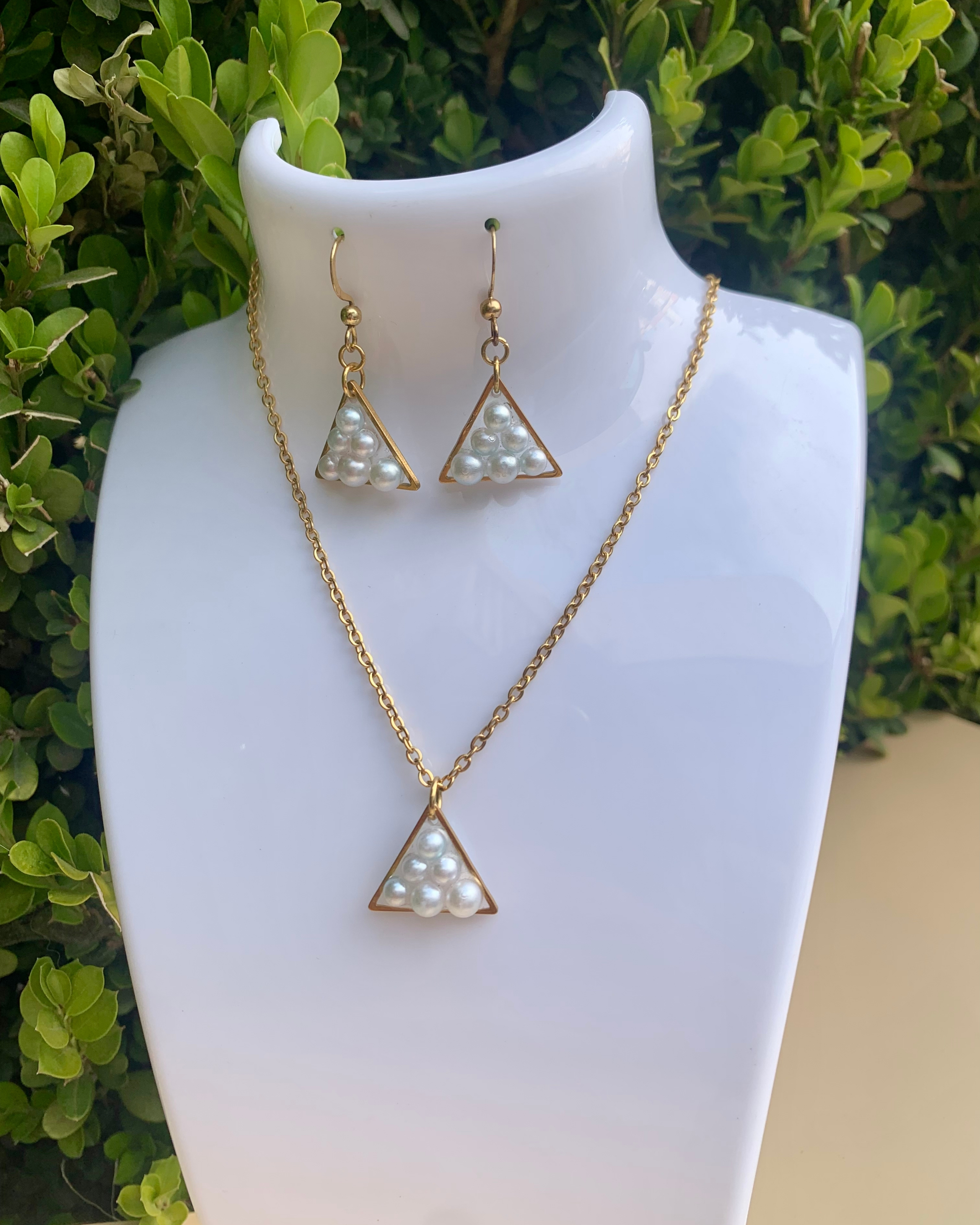 Juego de joyería de perlas