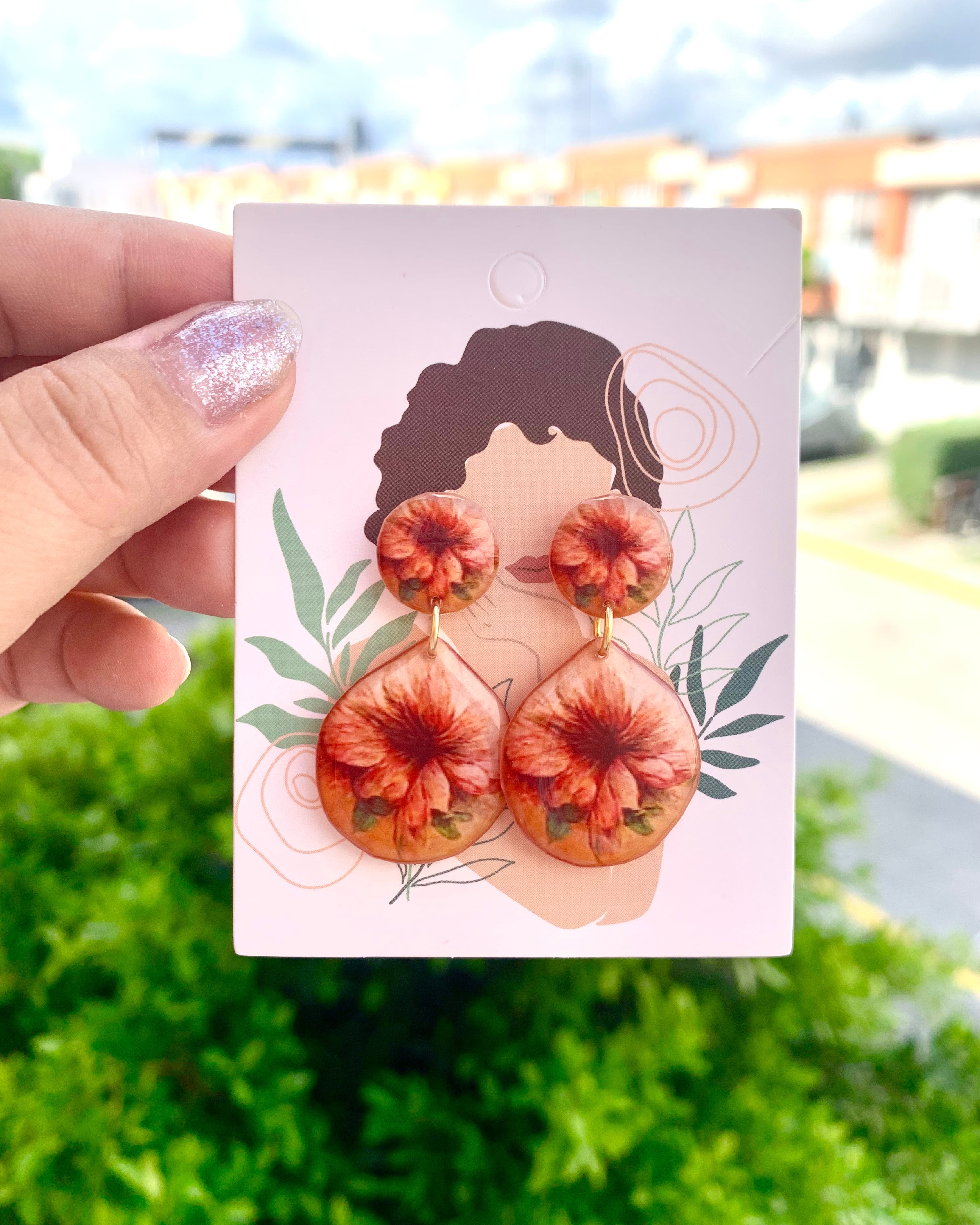 Pendientes de resina