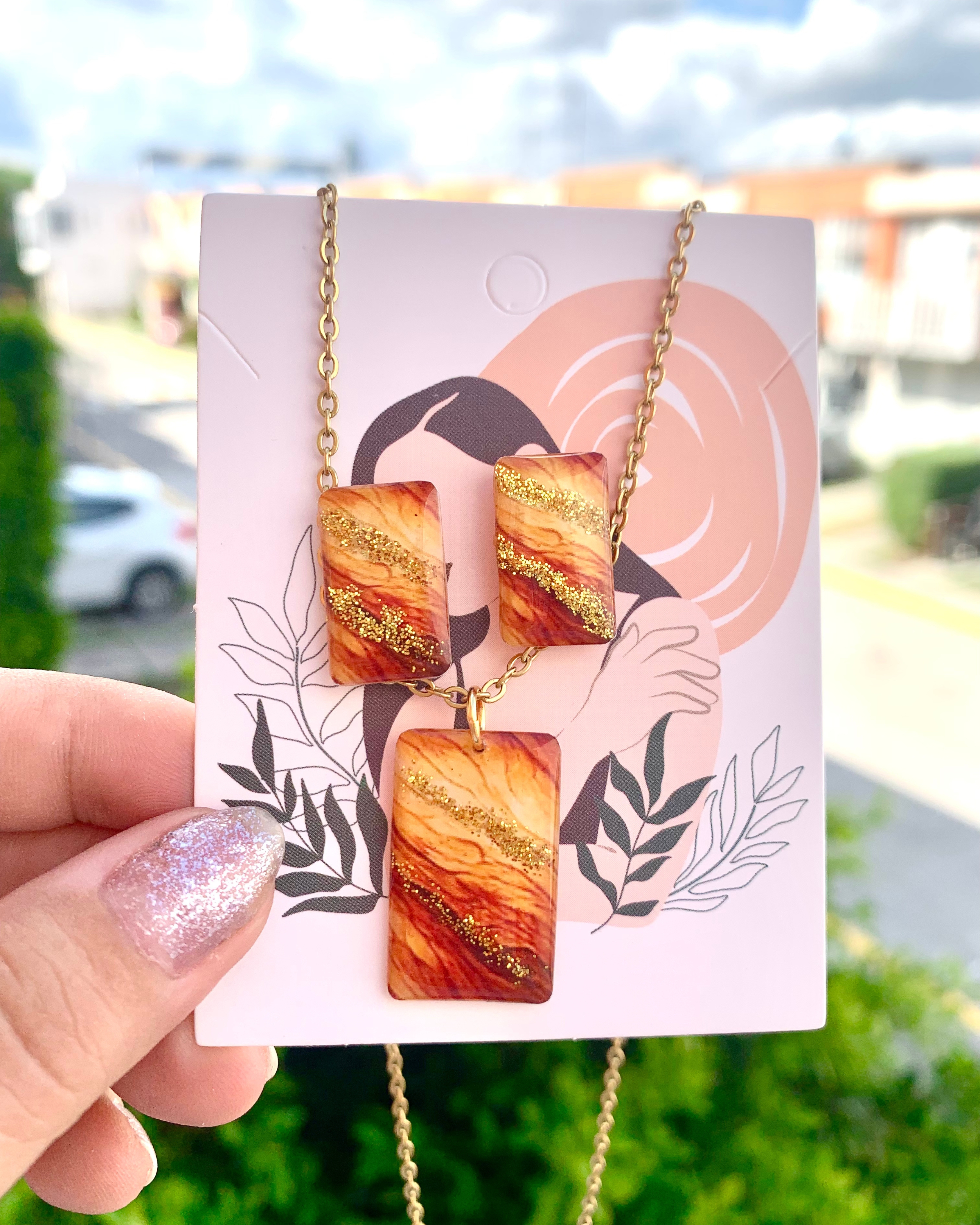 Conjunto de joyería artesanal