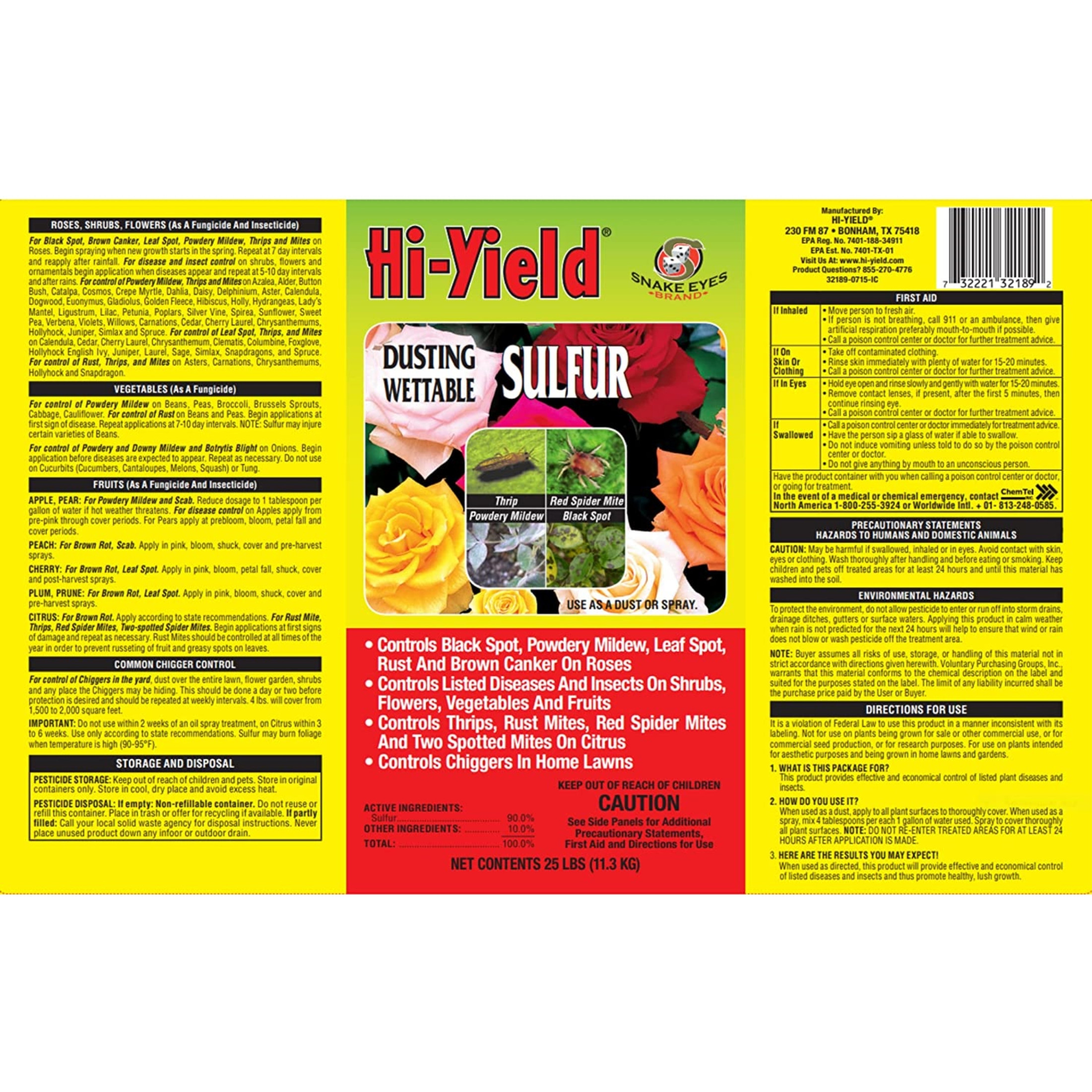 Hi-Yield Wettable Sulfur 4 Ibs