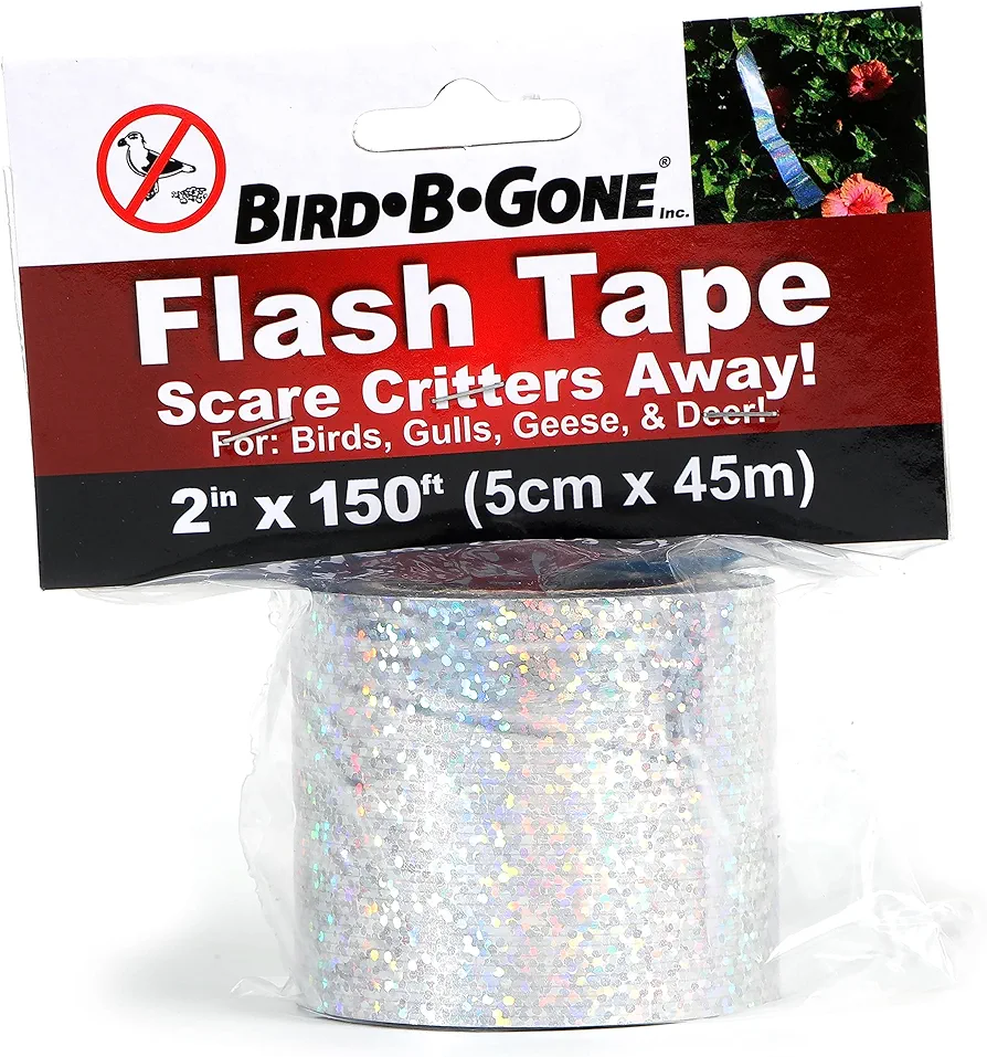Bird B Gone Holographic Flash Tape Bird Deterrent, 150' x 2"