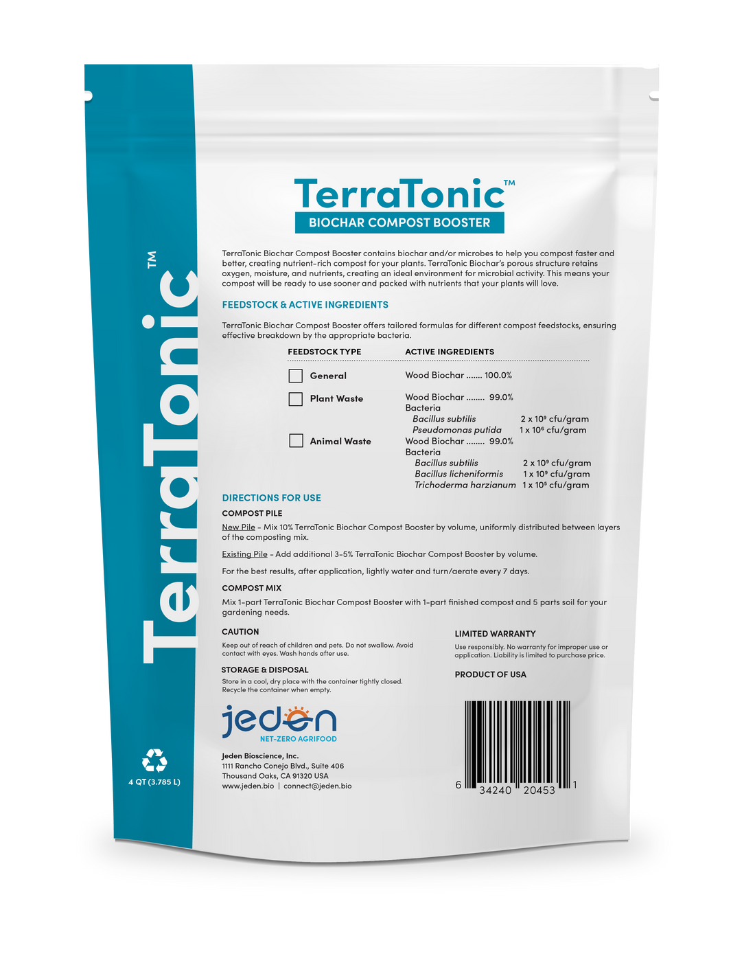 TerraTonic Biochar - 4 qt