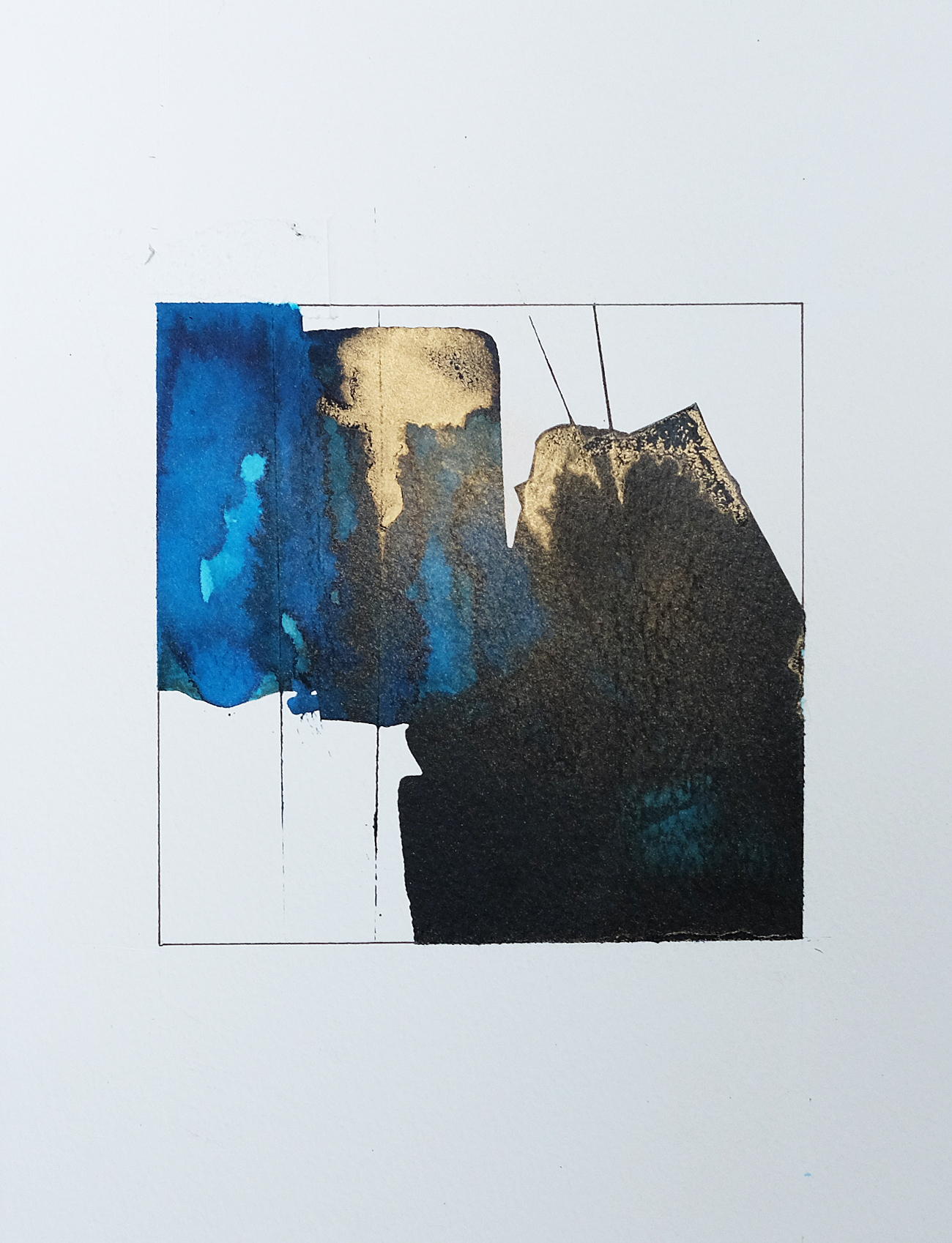 AQUA 1, aquarelle 16 x 16 cm