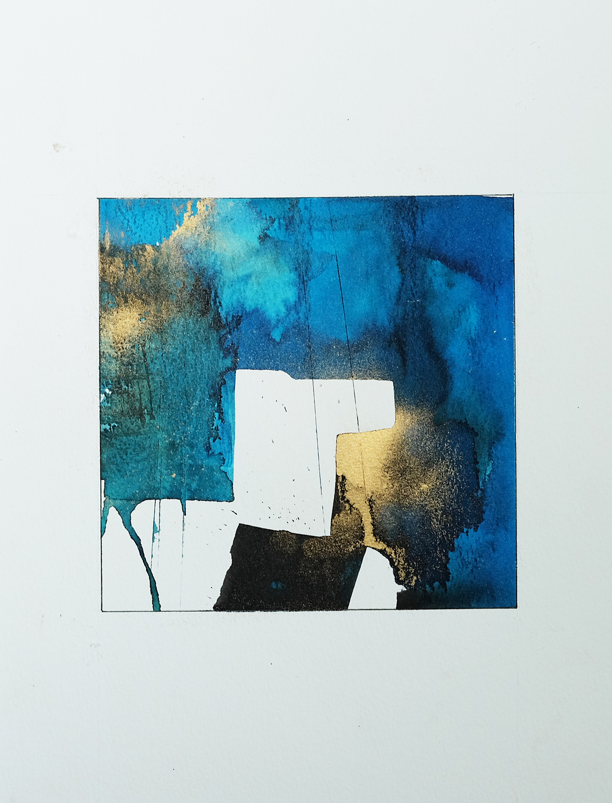 AQUA 2, aquarelle 16 x 16 cm