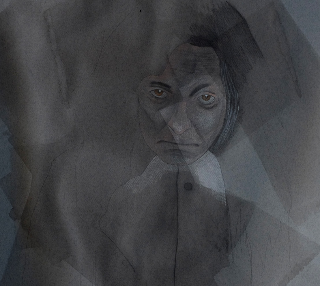 LA SORCIÈRE D'URKULU (PASTEL+ ENCRE, 50 X 50 cm)