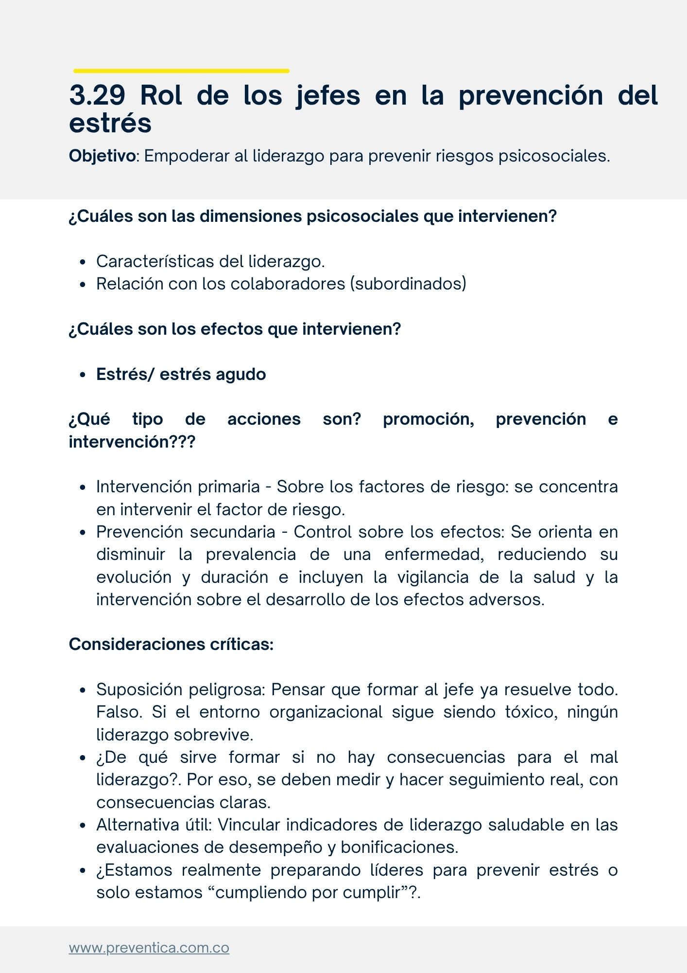 Guía sobre el rol de los jefes en la prevención del estrés