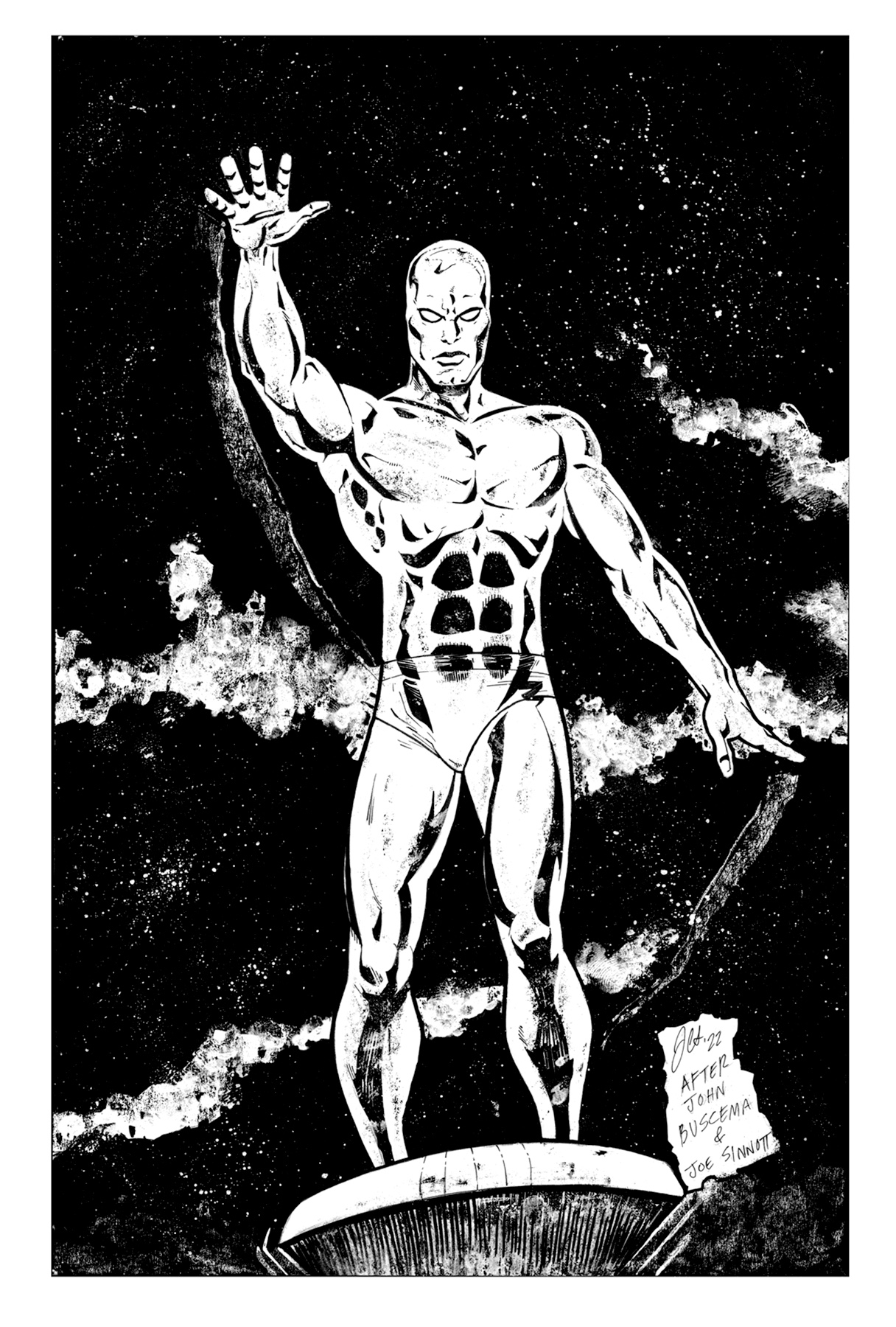 Silver Surfer Original Drawing Art (6” x 8.5”)