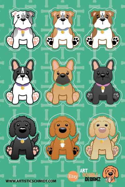 Dog Sticker Sheet 1