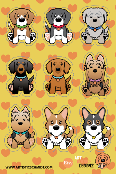 Dog Sticker Sheet 4