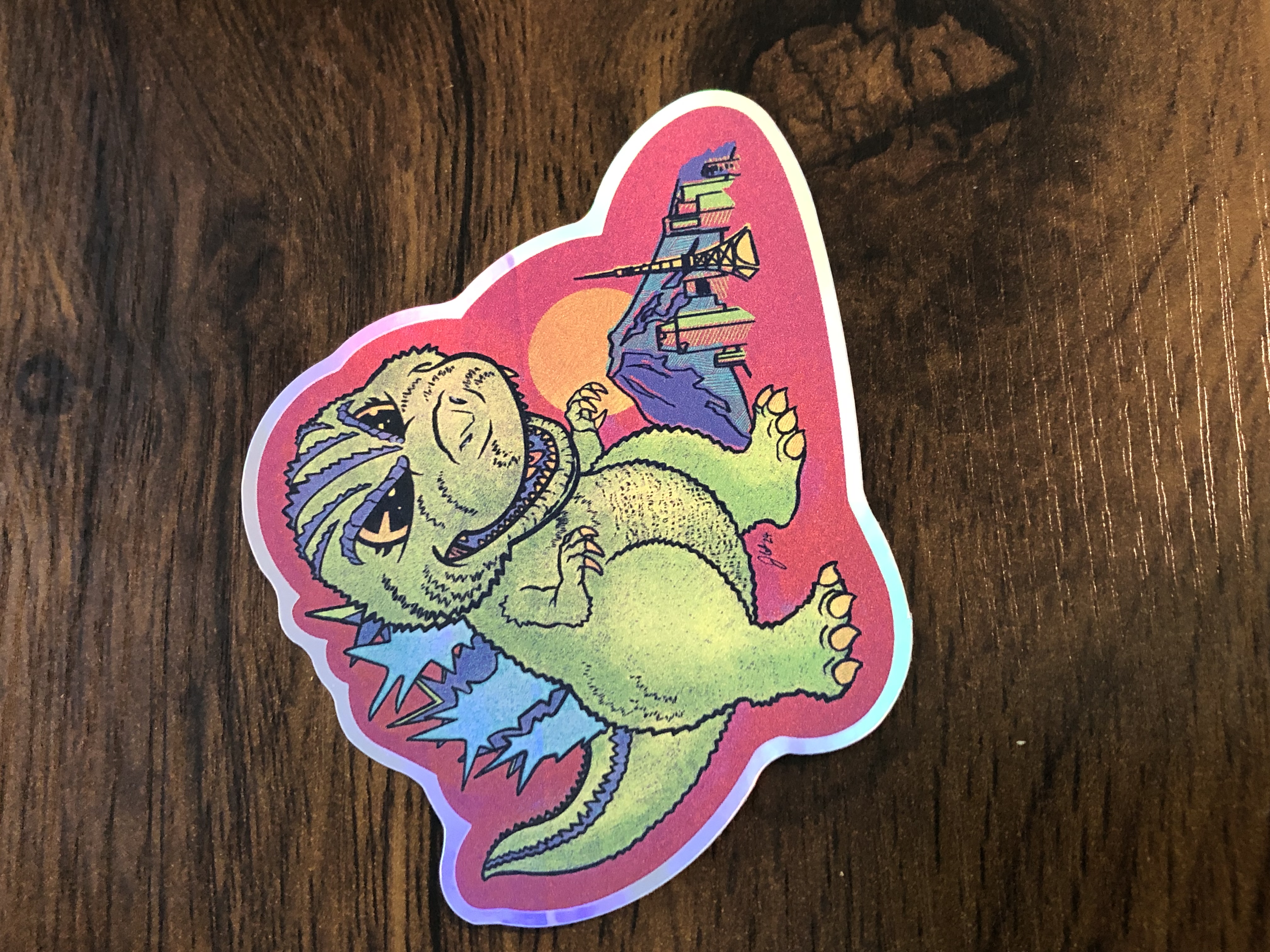 Lil' Zilla Metallic Sticker