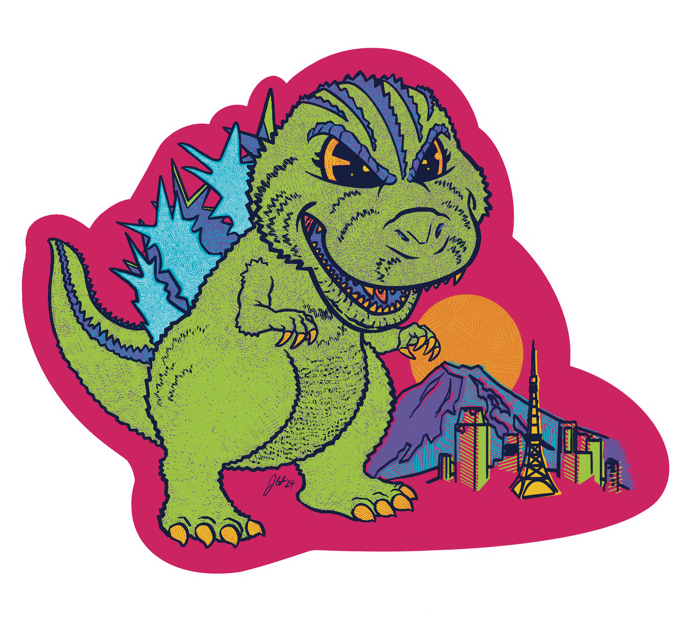 Lil' Zilla Metallic Sticker