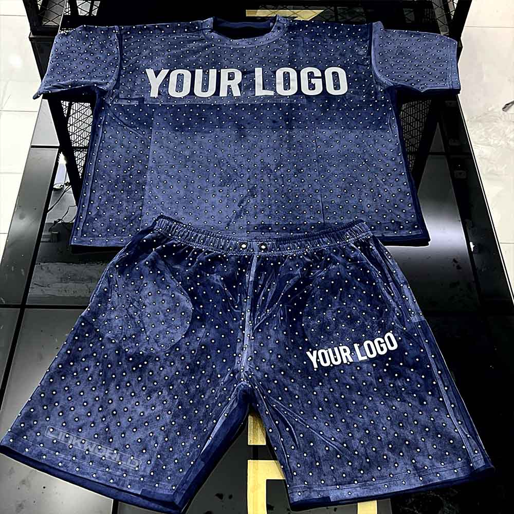 40 Suede Shortsets with Rhinestones