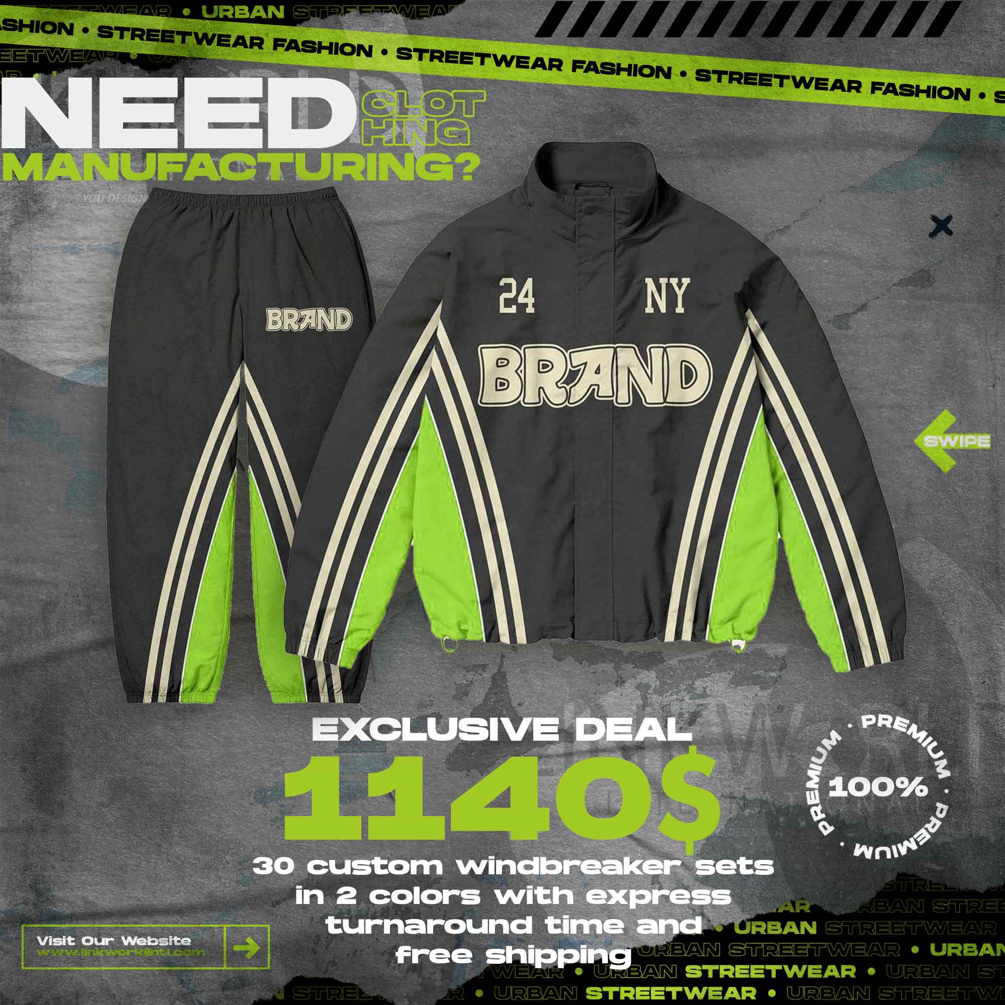 30 Mens Windbreaker Sets