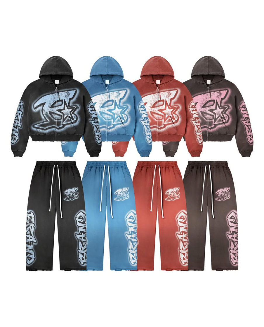 Custom Graffiti Hoodie & Sweatpants Sweatsuit Set