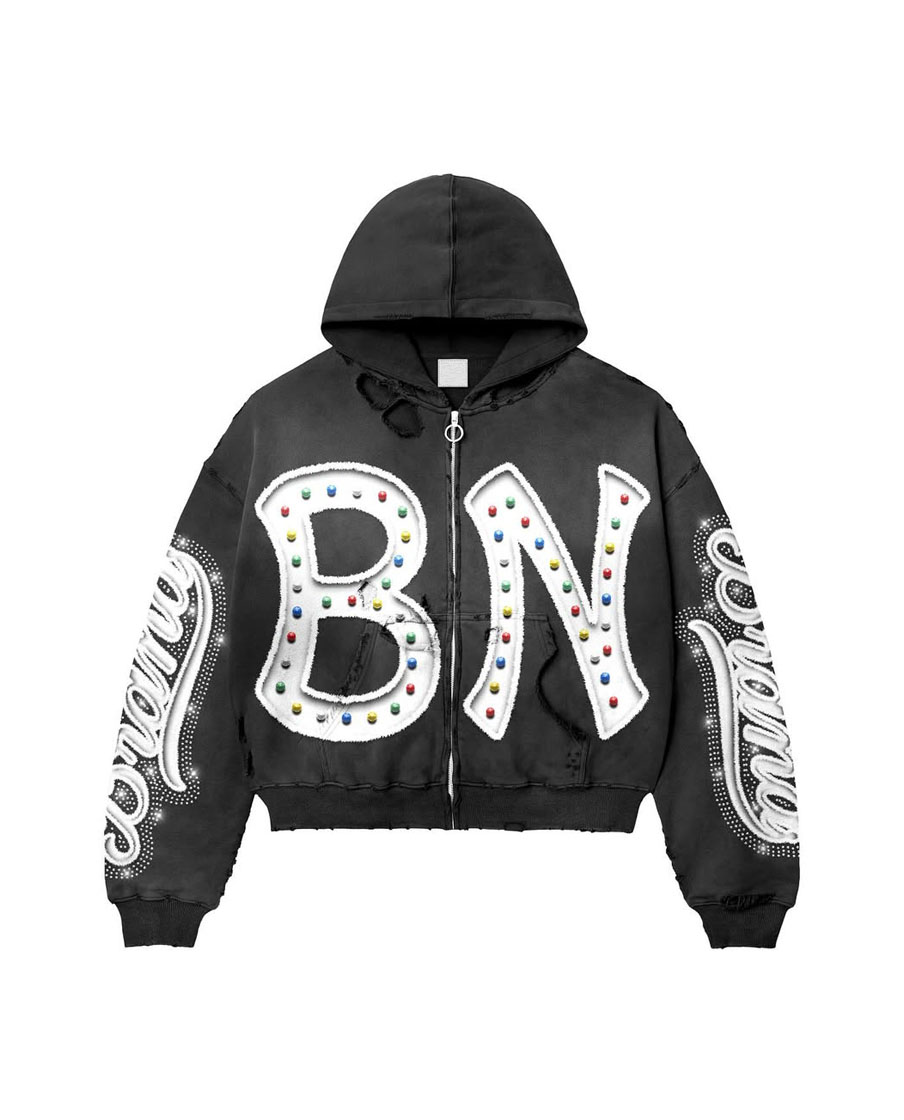 Custom Embroidery Logo Design Zip-UP Hoodie  