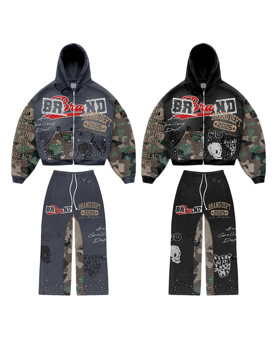 Custom Manufacturer Urban Graffiti Design Tracksuit Set